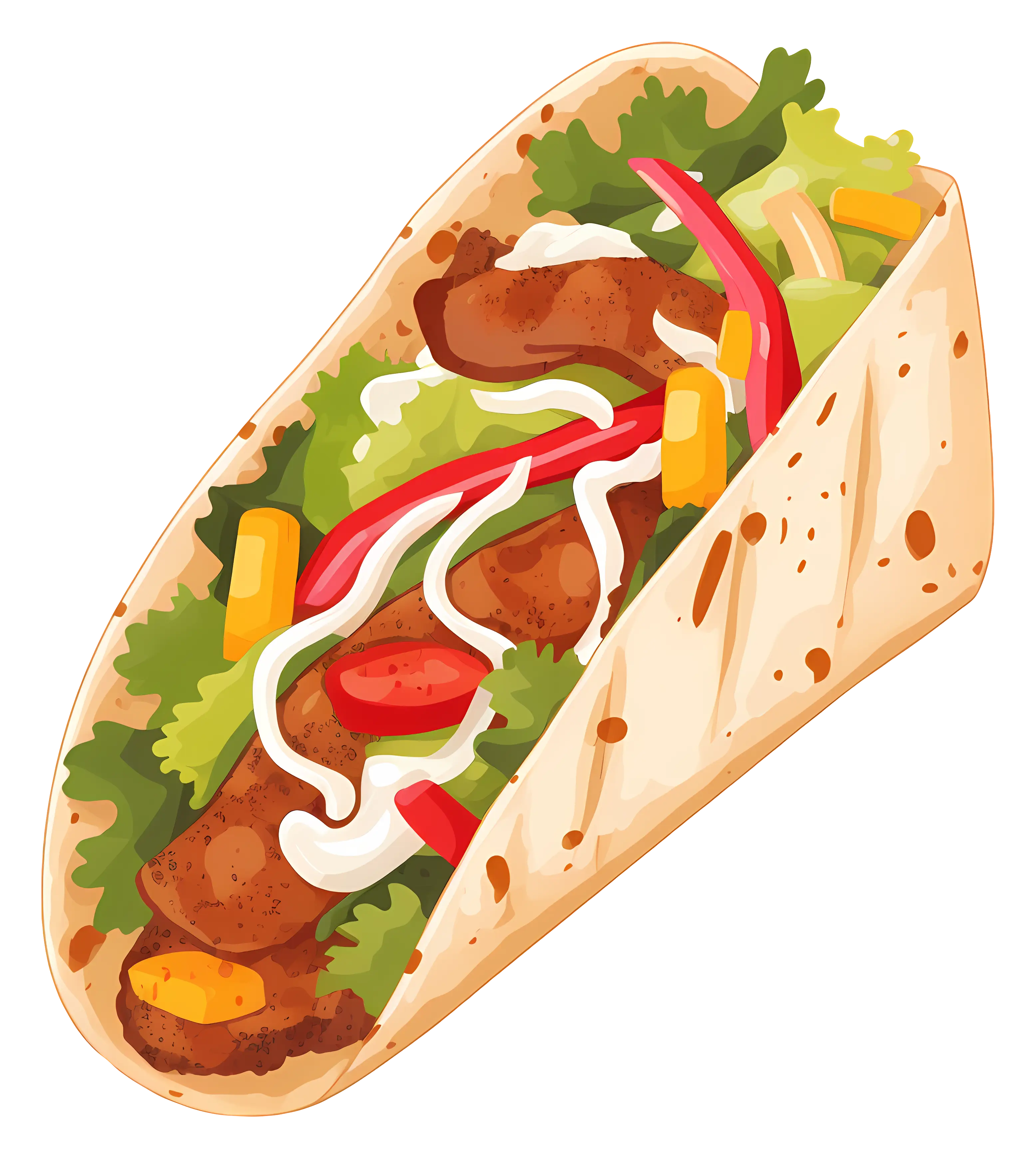 Taco with Vegetables and Sauce