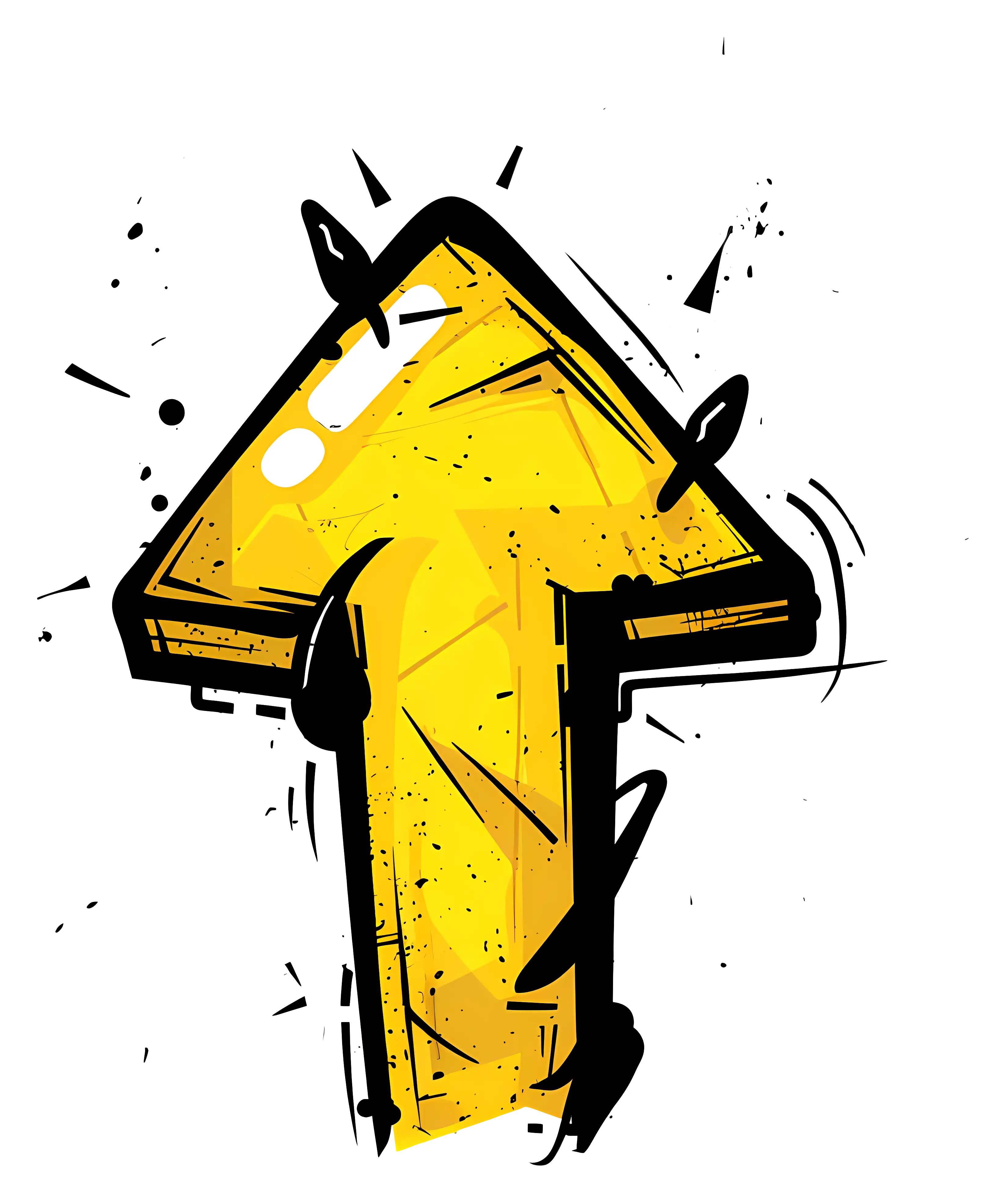 Bold Yellow Arrow Pointing Up