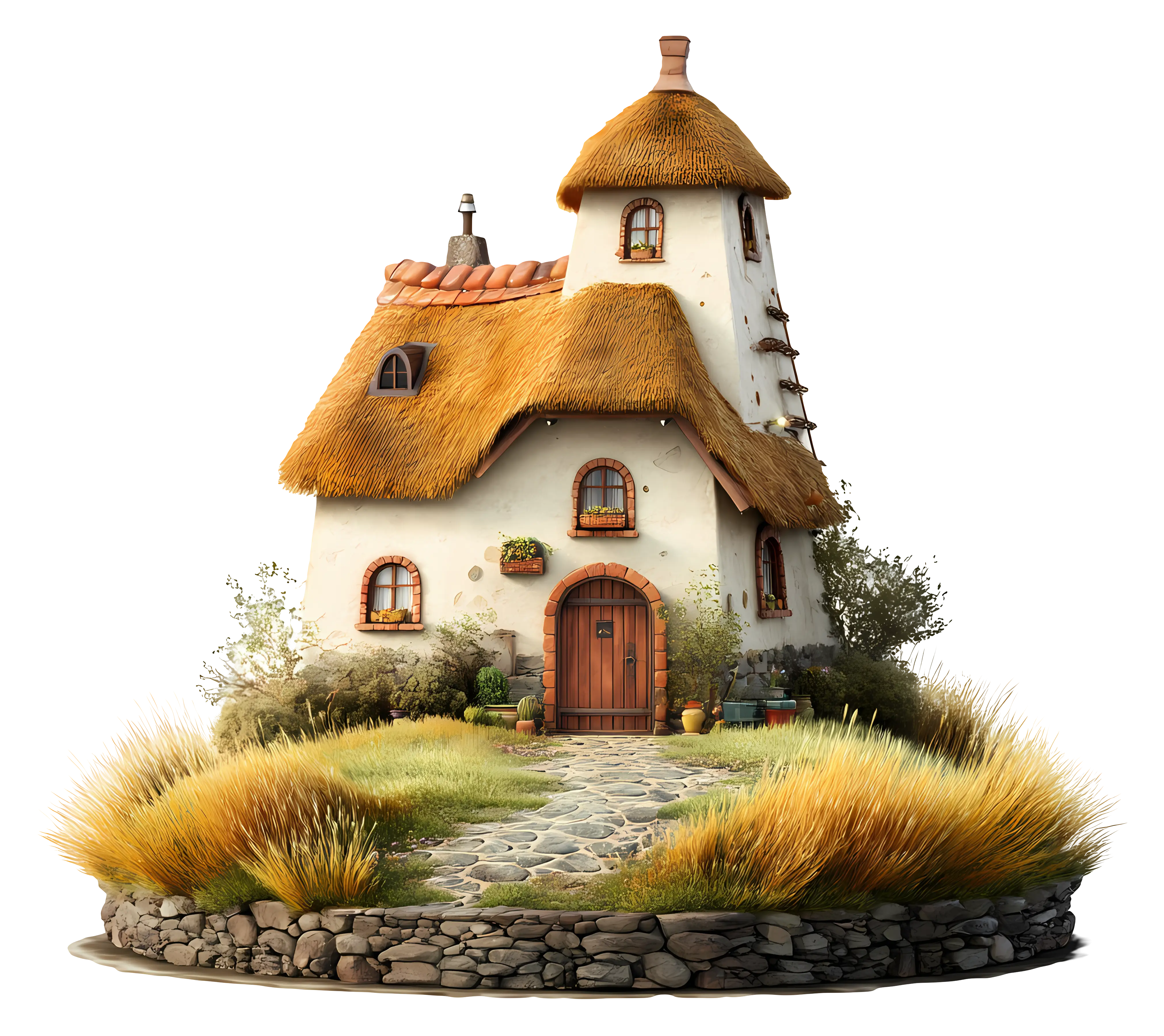 Fairy Tale Cottage with Thatched Roof