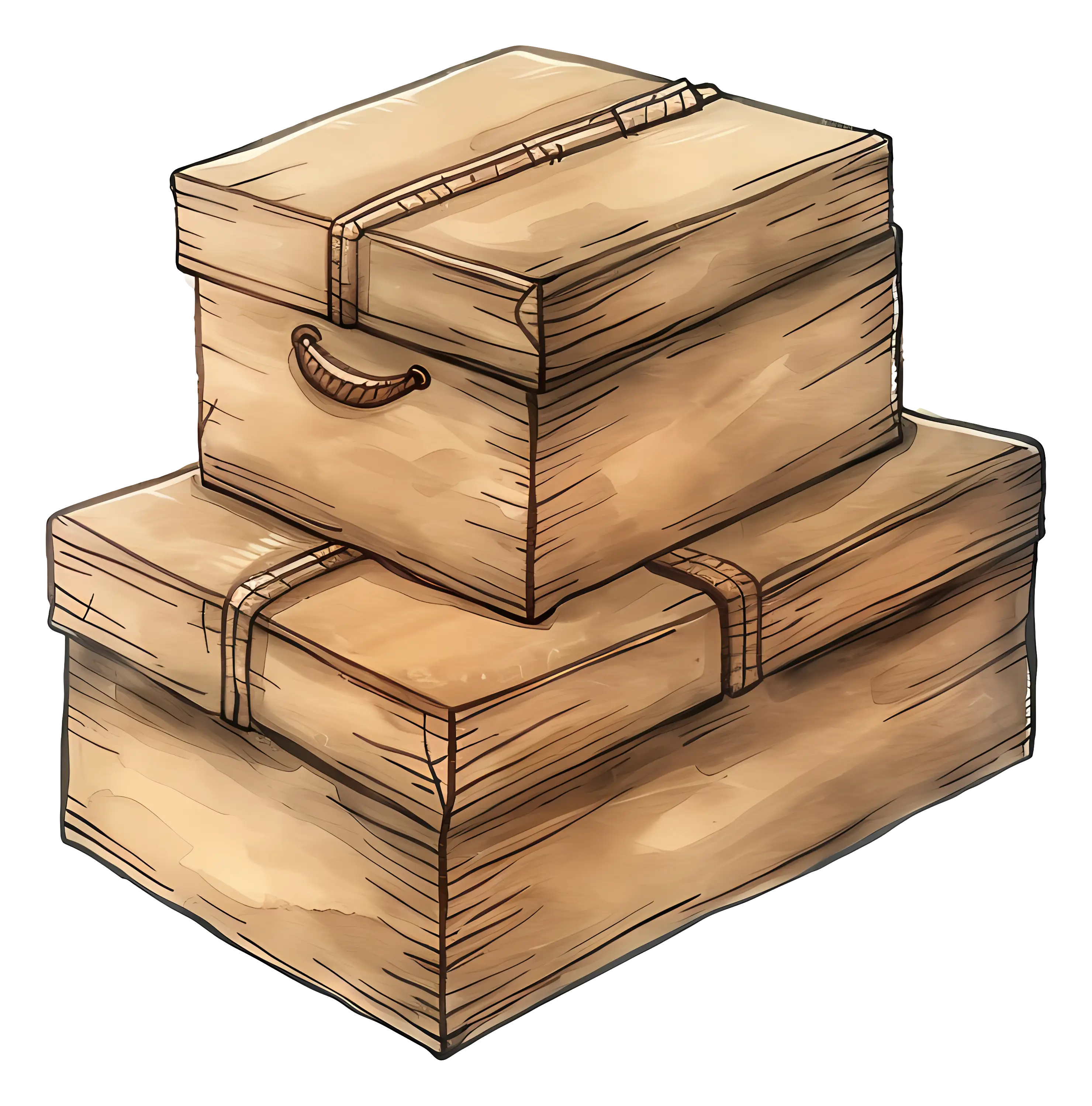 Stacked Cardboard Boxes in Rustic Style