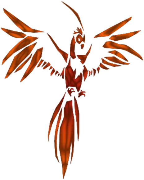 Fiery Phoenix Illustration in Orange