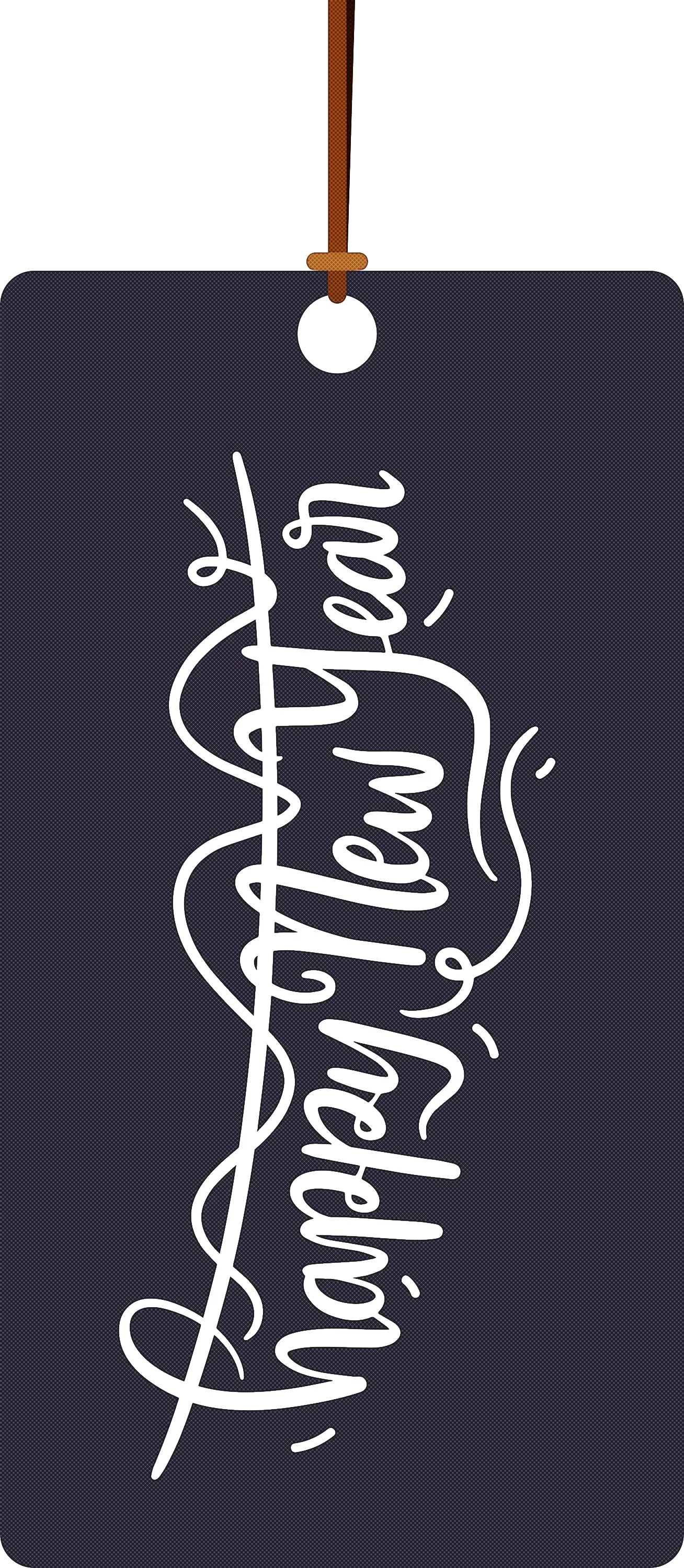 Happy New Year Tag with Decorative Text
