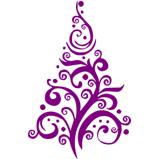 Purple Decorative Swirl Tree Design