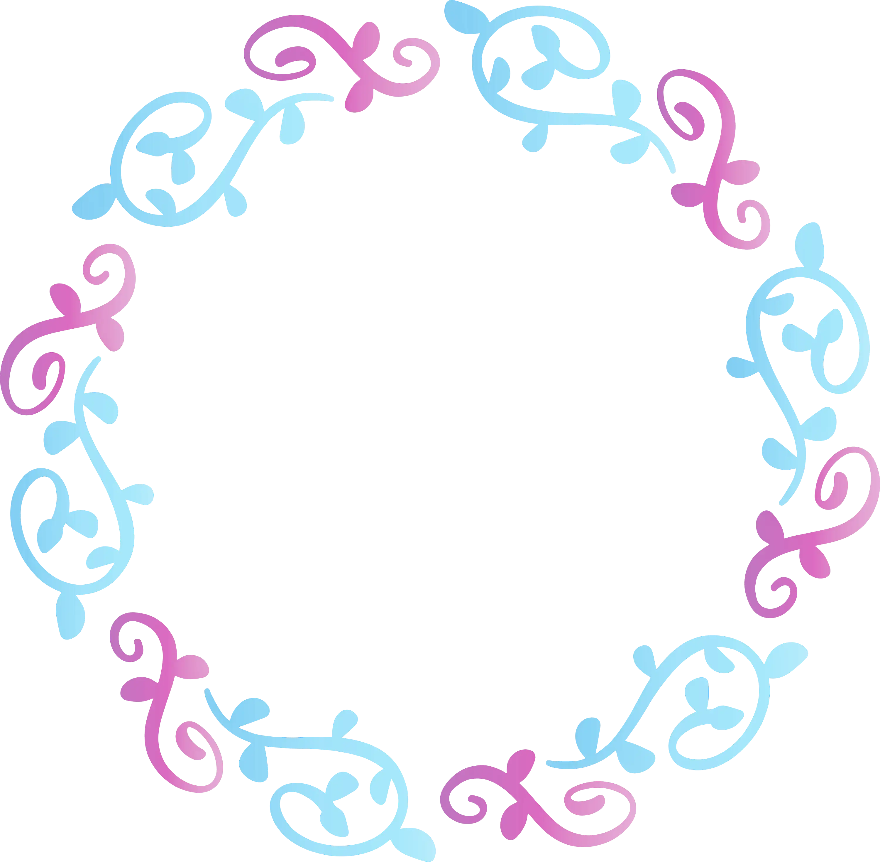 Pastel Wreath with Decorative Swirls