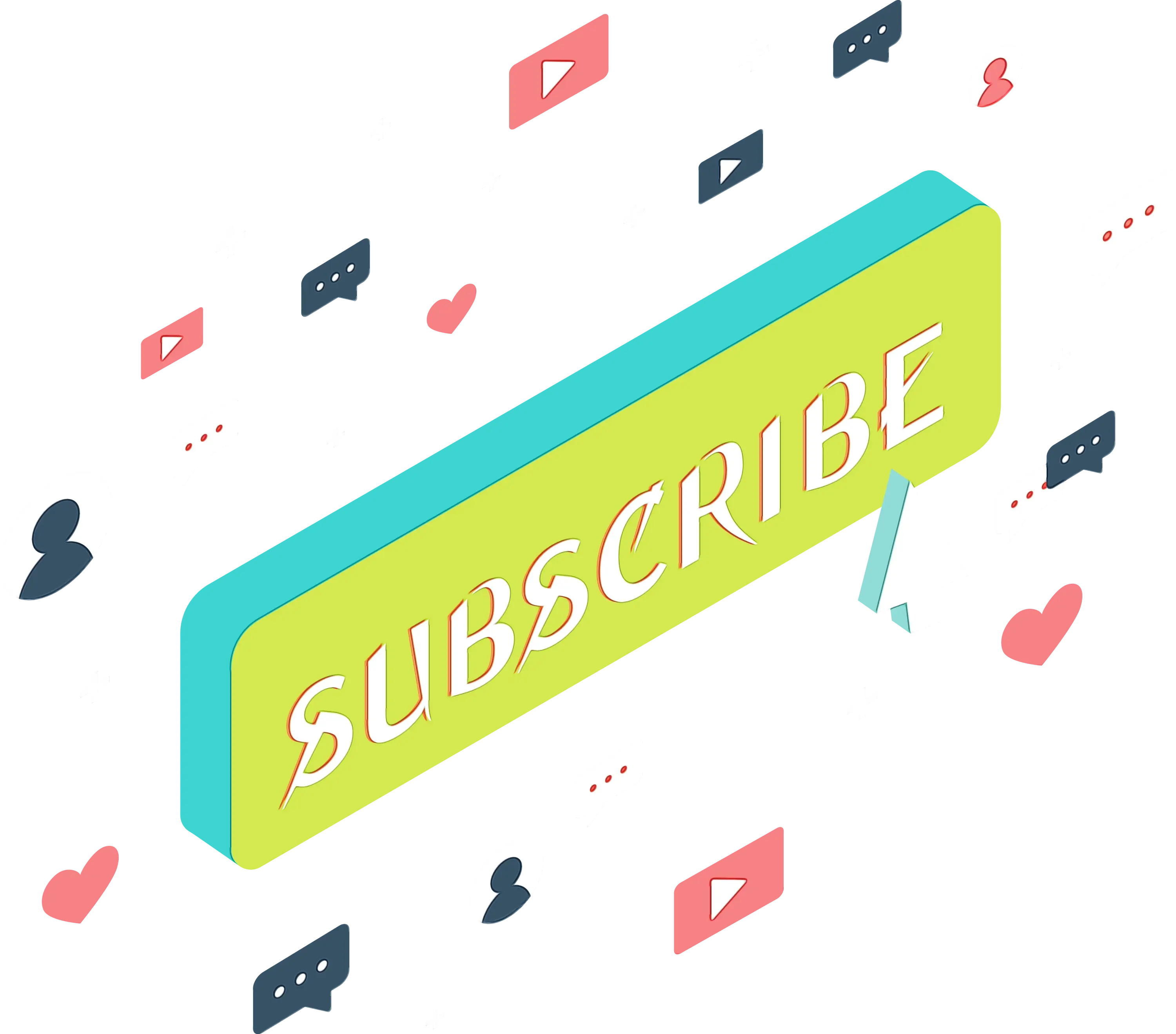 Cartoon Subscribe Button for Social Media