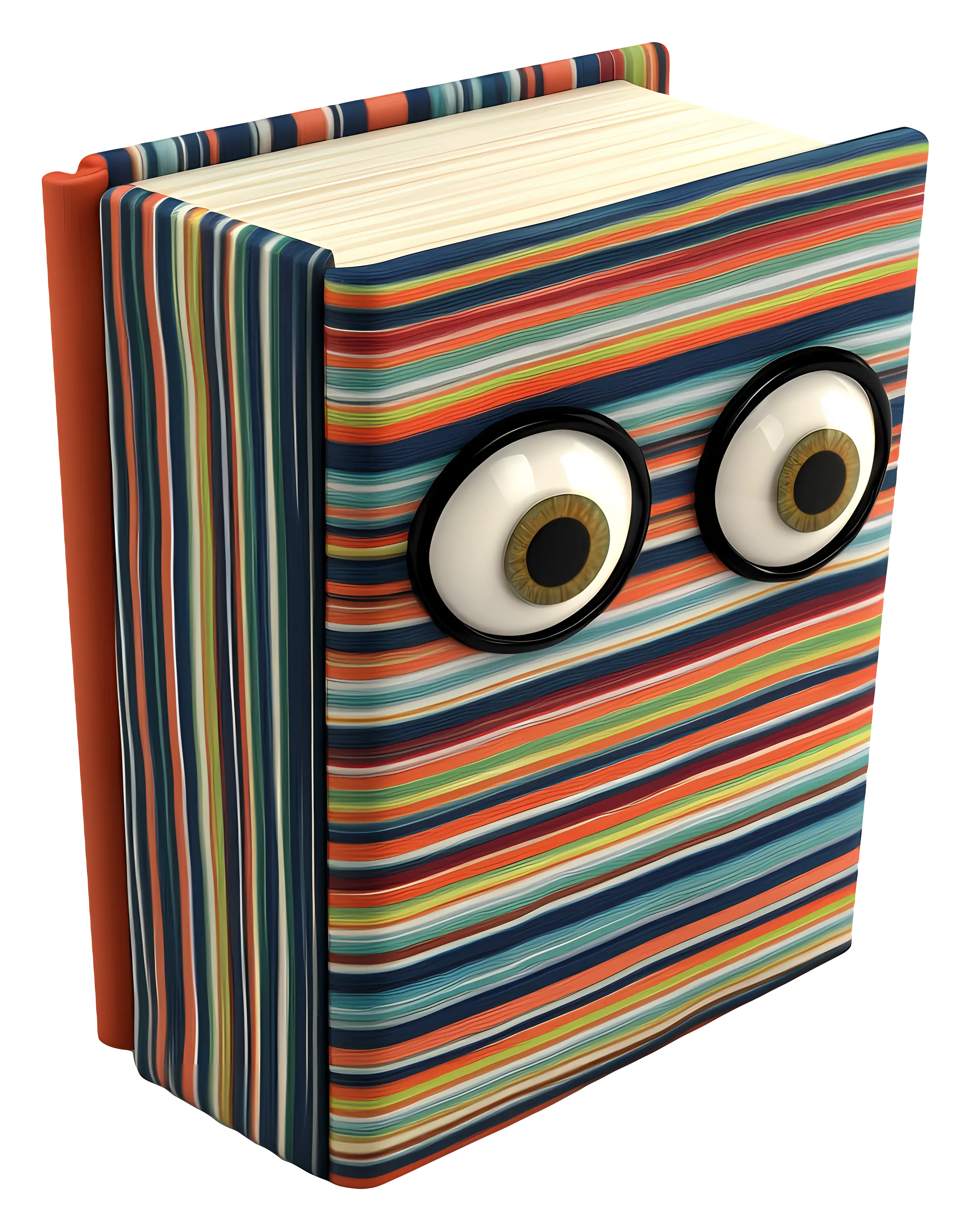 Quirky Striped Book with Eyes