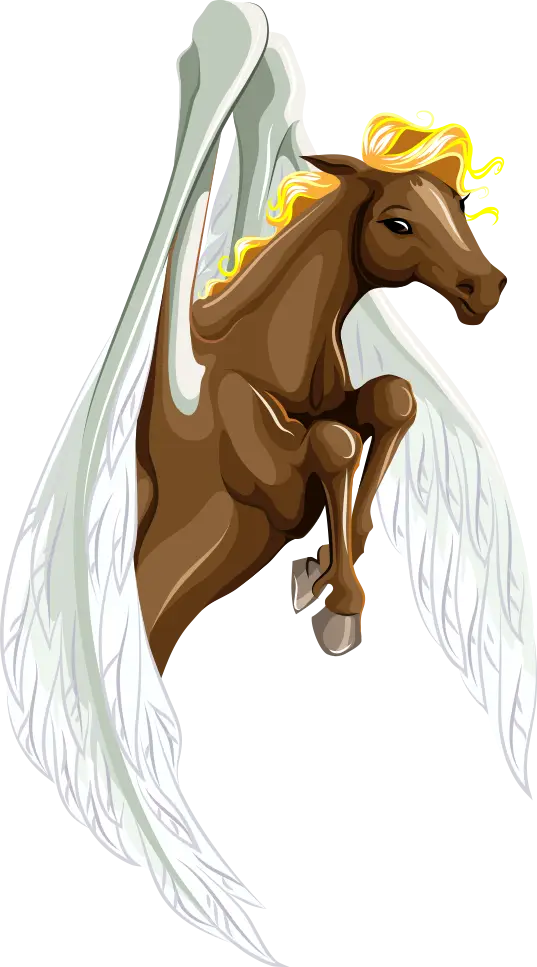 Flying Pegasus with White Wings