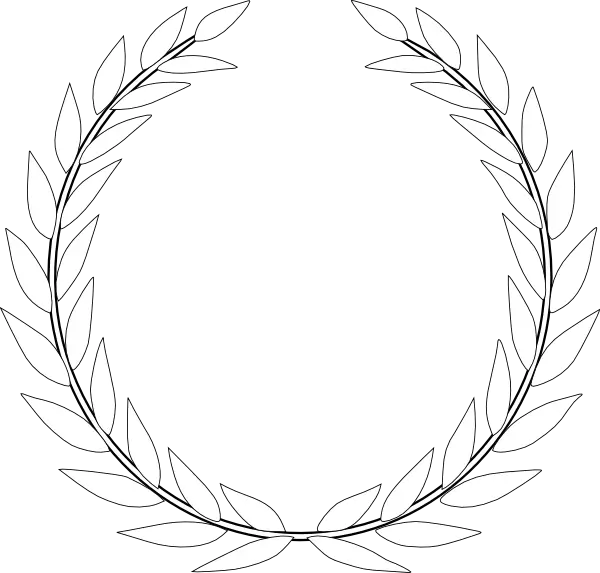 Outline Illustration of a Laurel Wreath