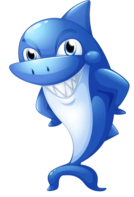 Cute Blue Shark Cartoon