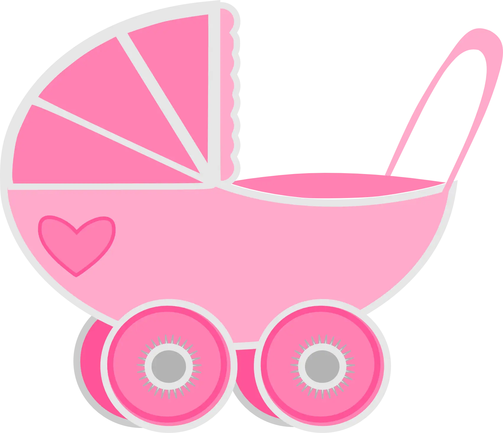 Pink Baby Stroller Illustration