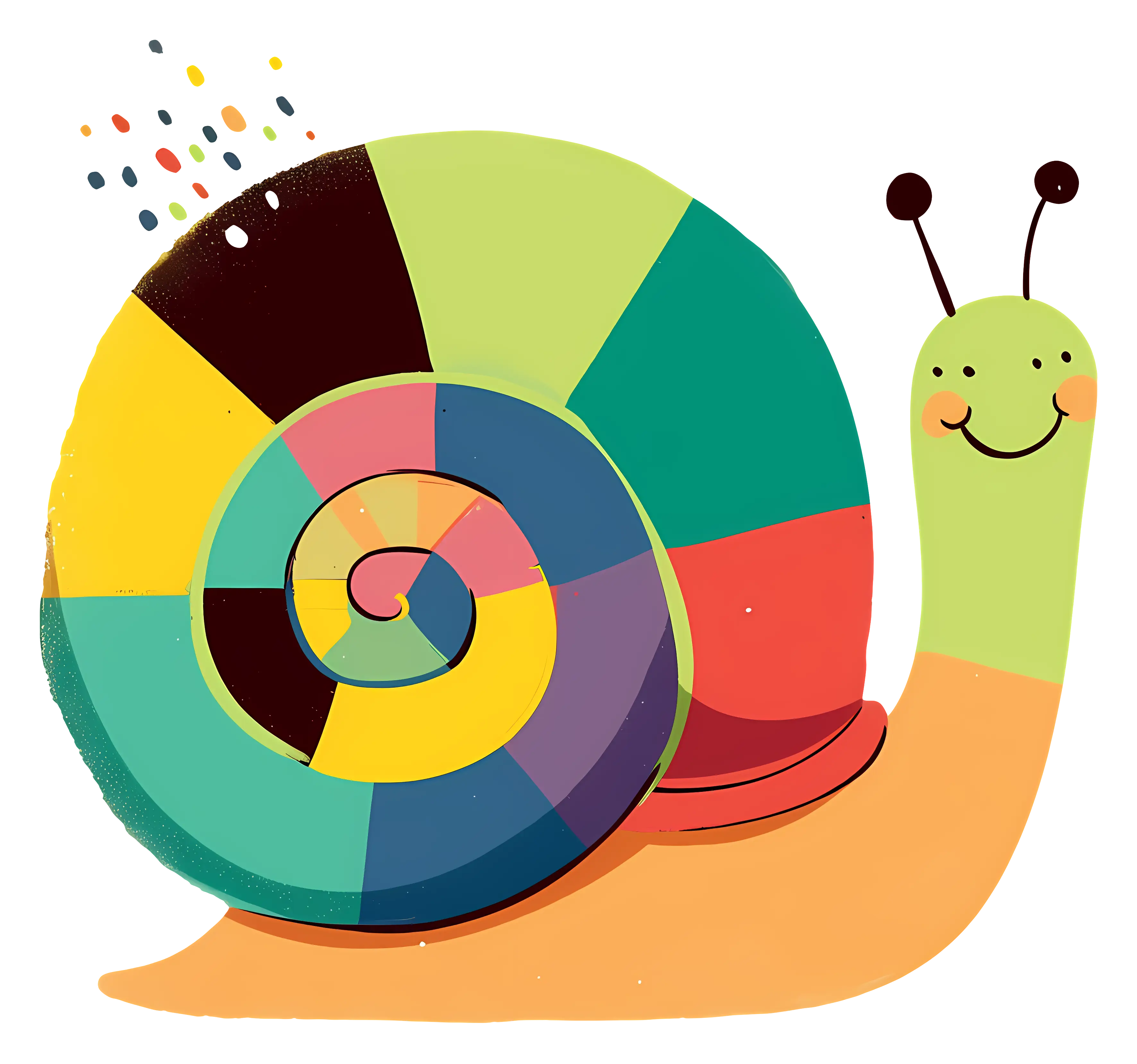 Colorful Snail with a Smiling Face