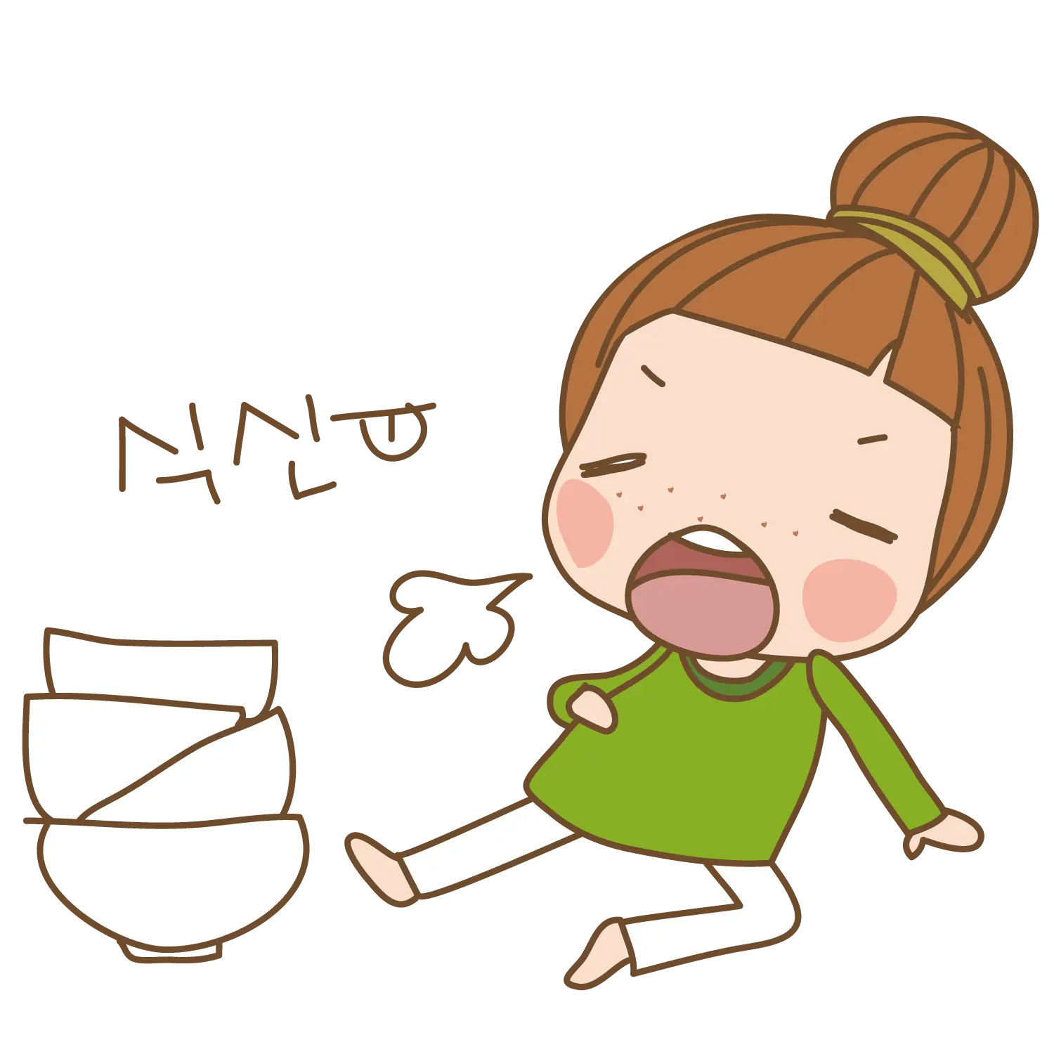 Yawning Cartoon Girl