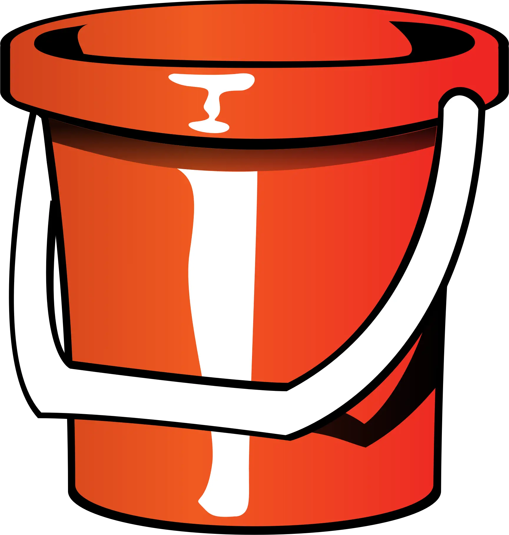 Red Bucket with White Handle