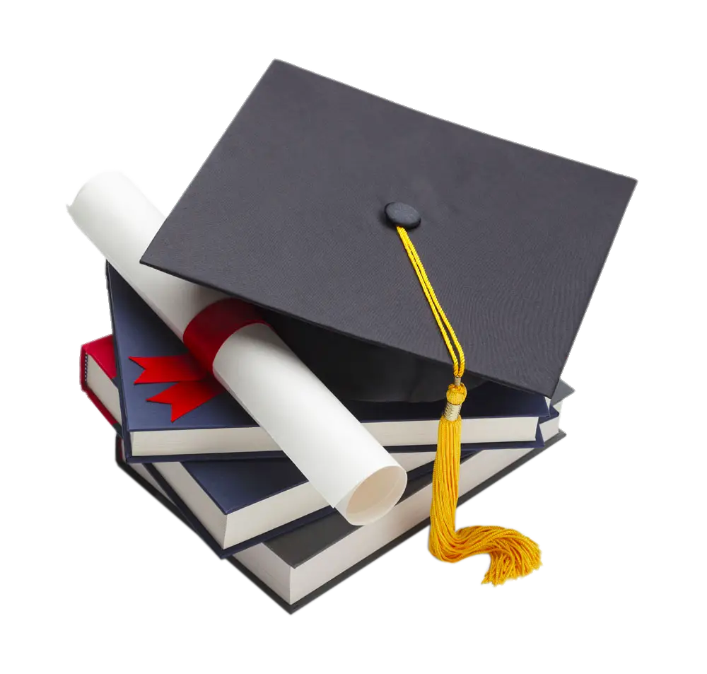 Graduation Cap, Diploma, and Books for Academic Success