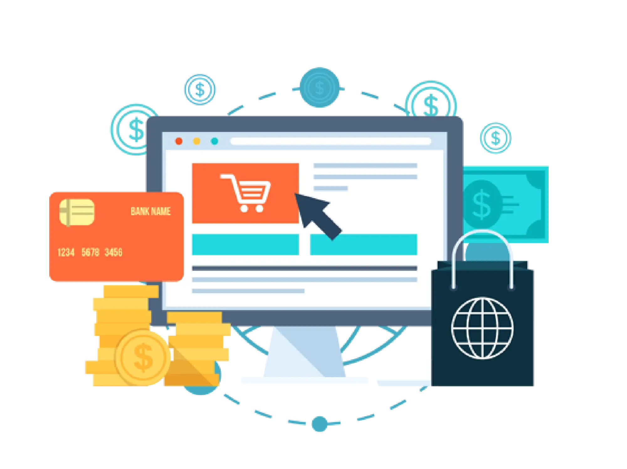 Online Shopping and E-Commerce Concept
