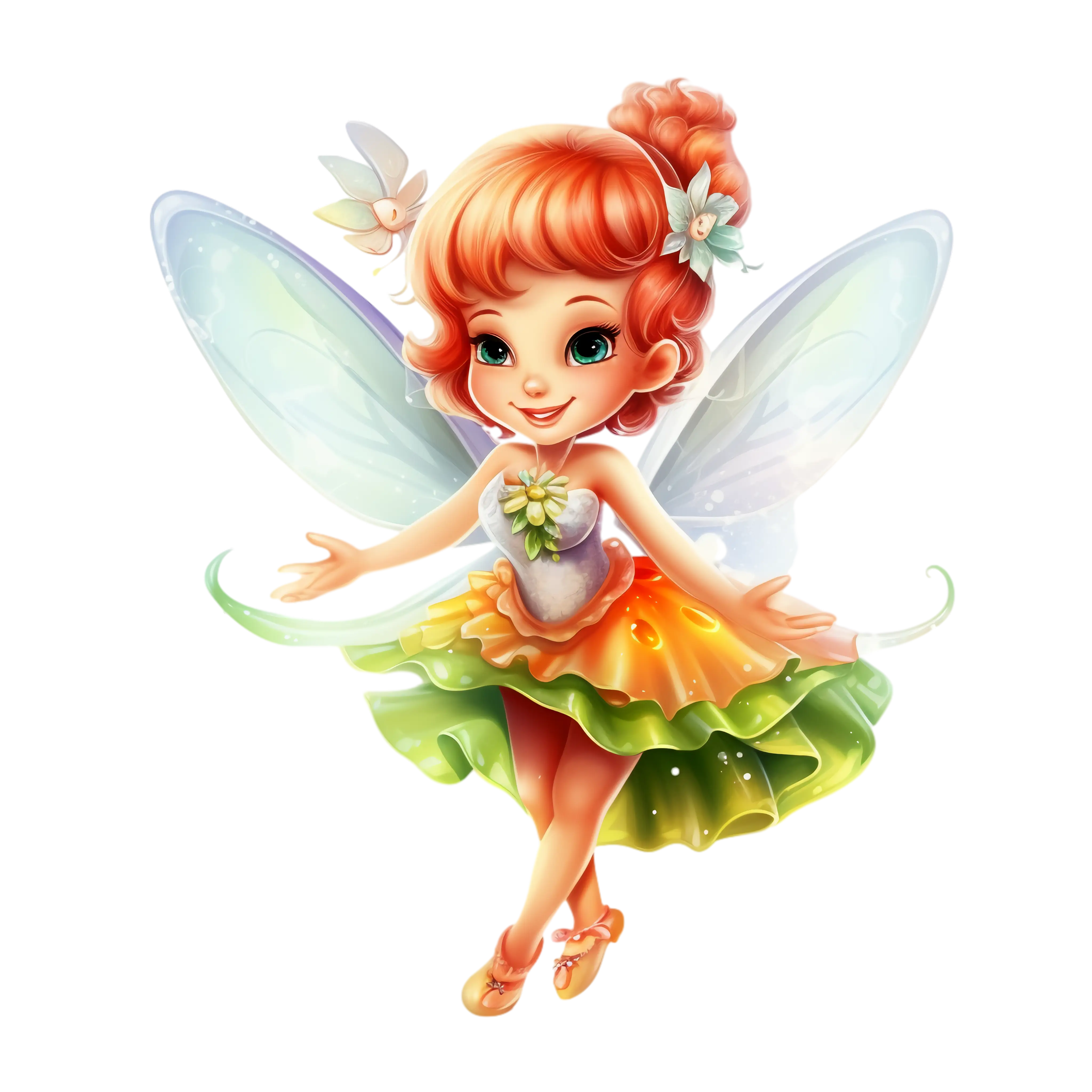 Vibrant Fairy with Glowing Colorful Wings