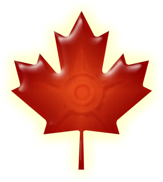 Bright Red Maple Leaf Emblem