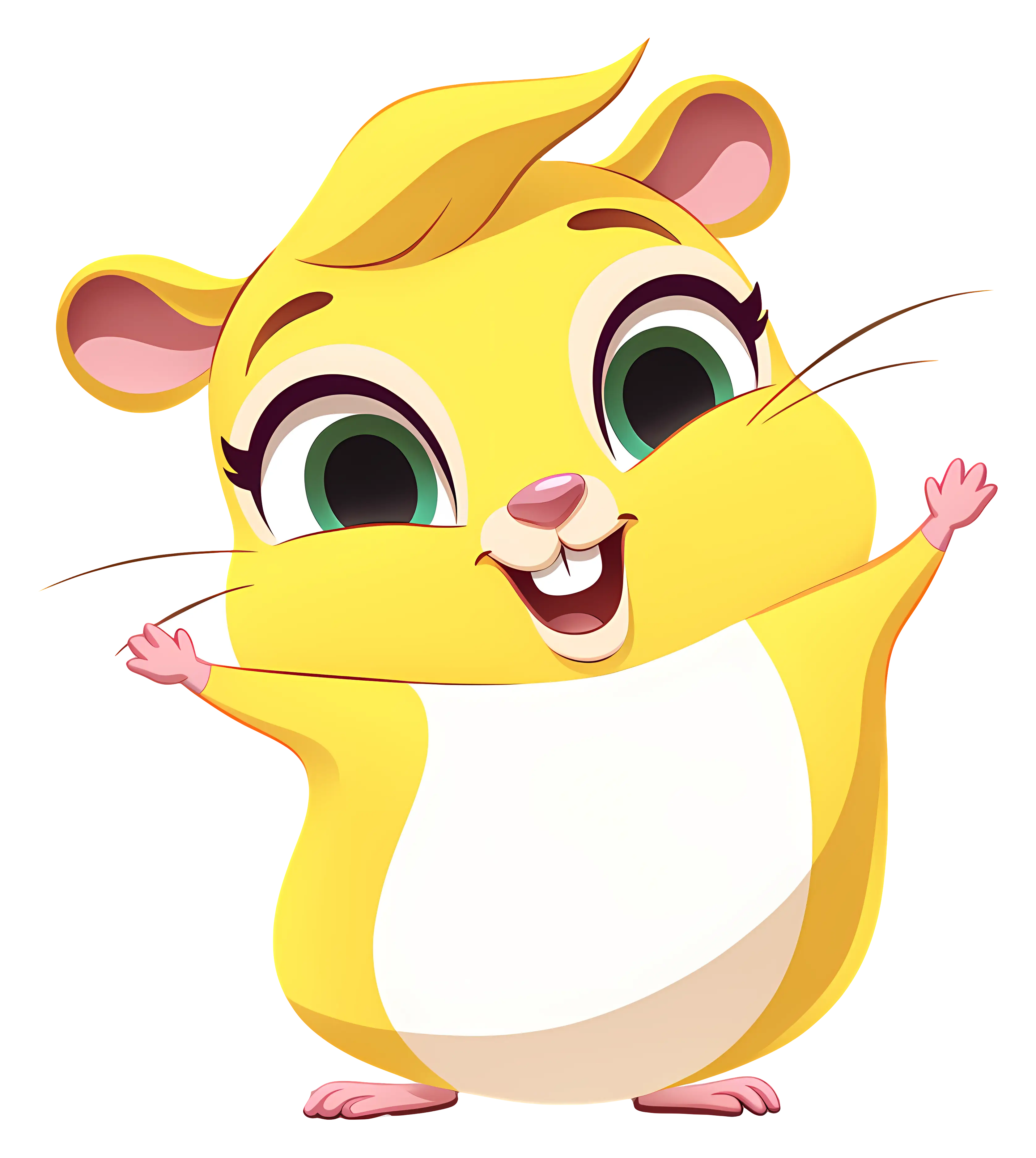 Yellow Cartoon Hamster Character