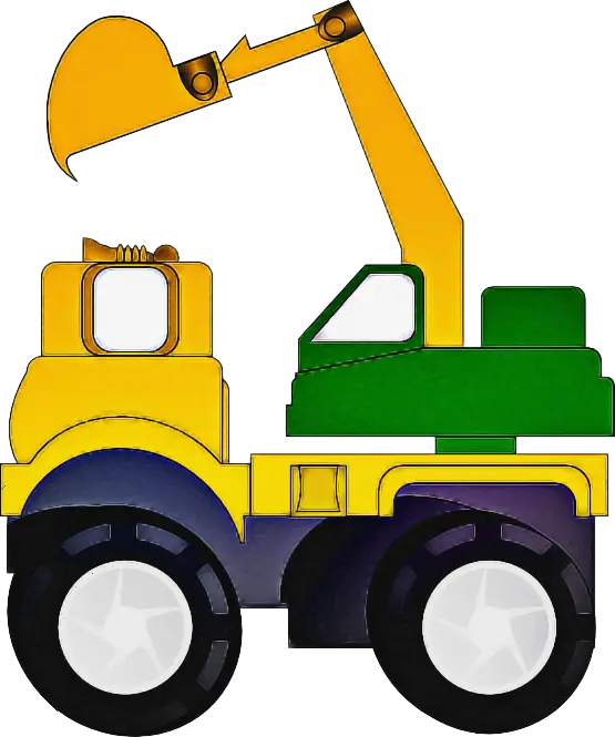 Yellow Excavator Toy Truck Illustration