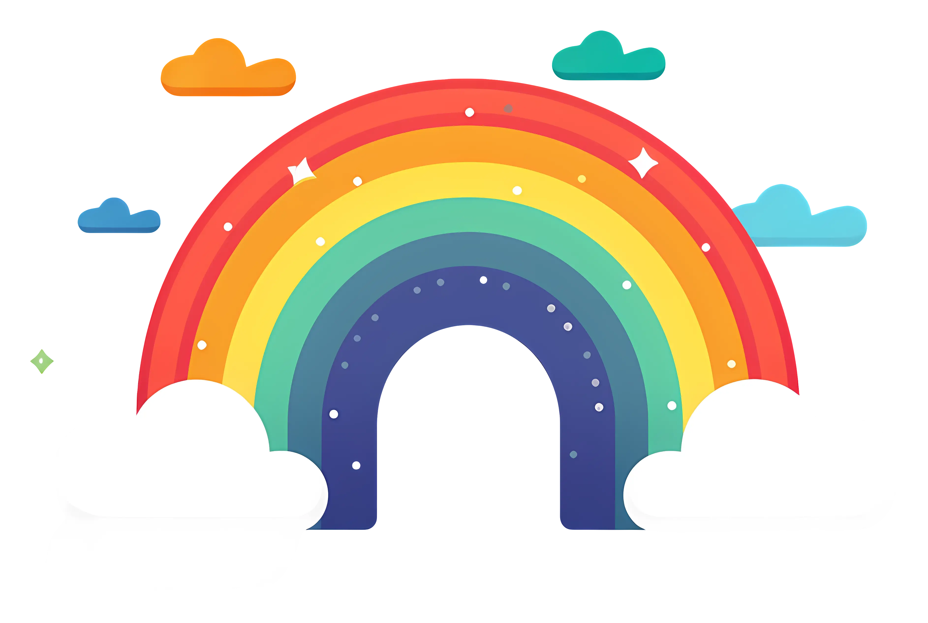 Colorful Rainbow in the Clouds Illustration