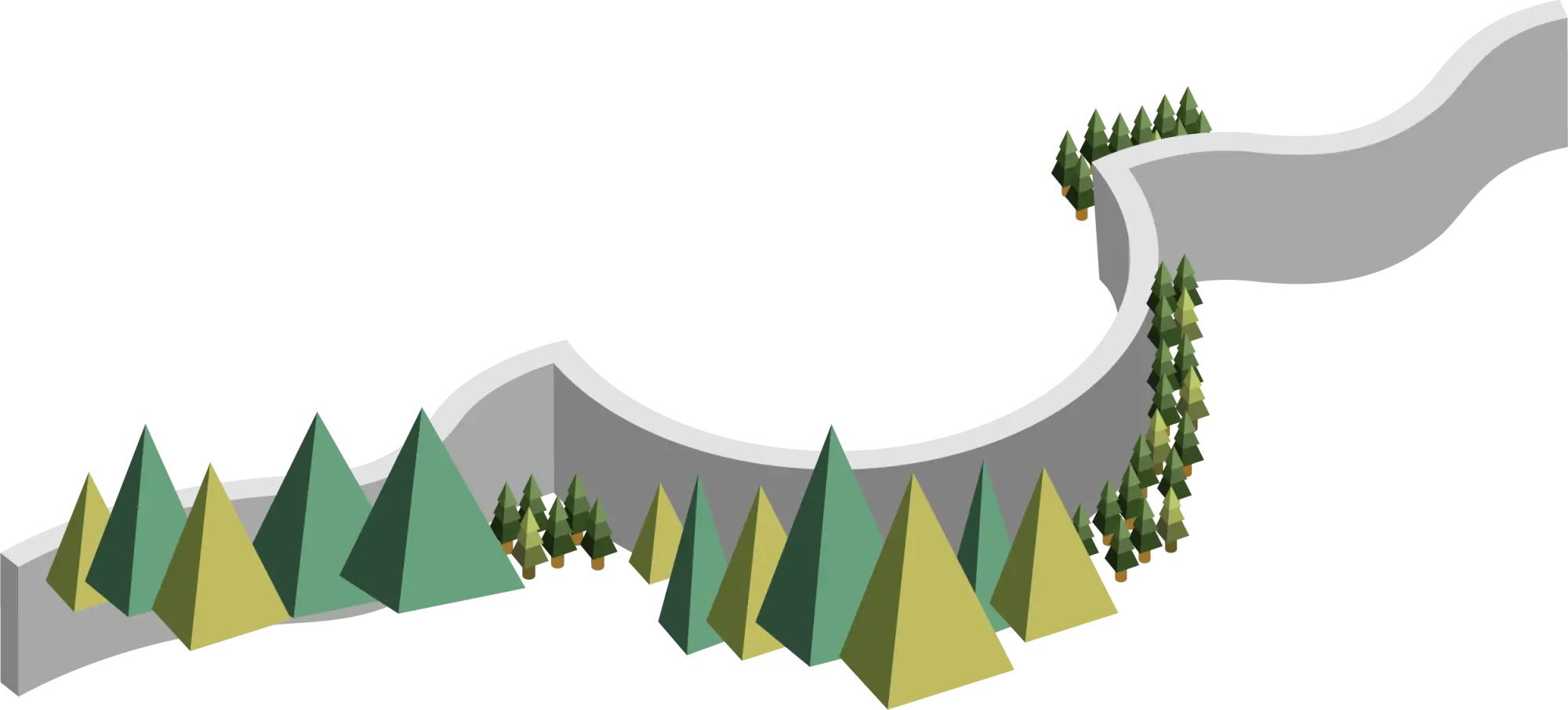 Winding Road through Forest