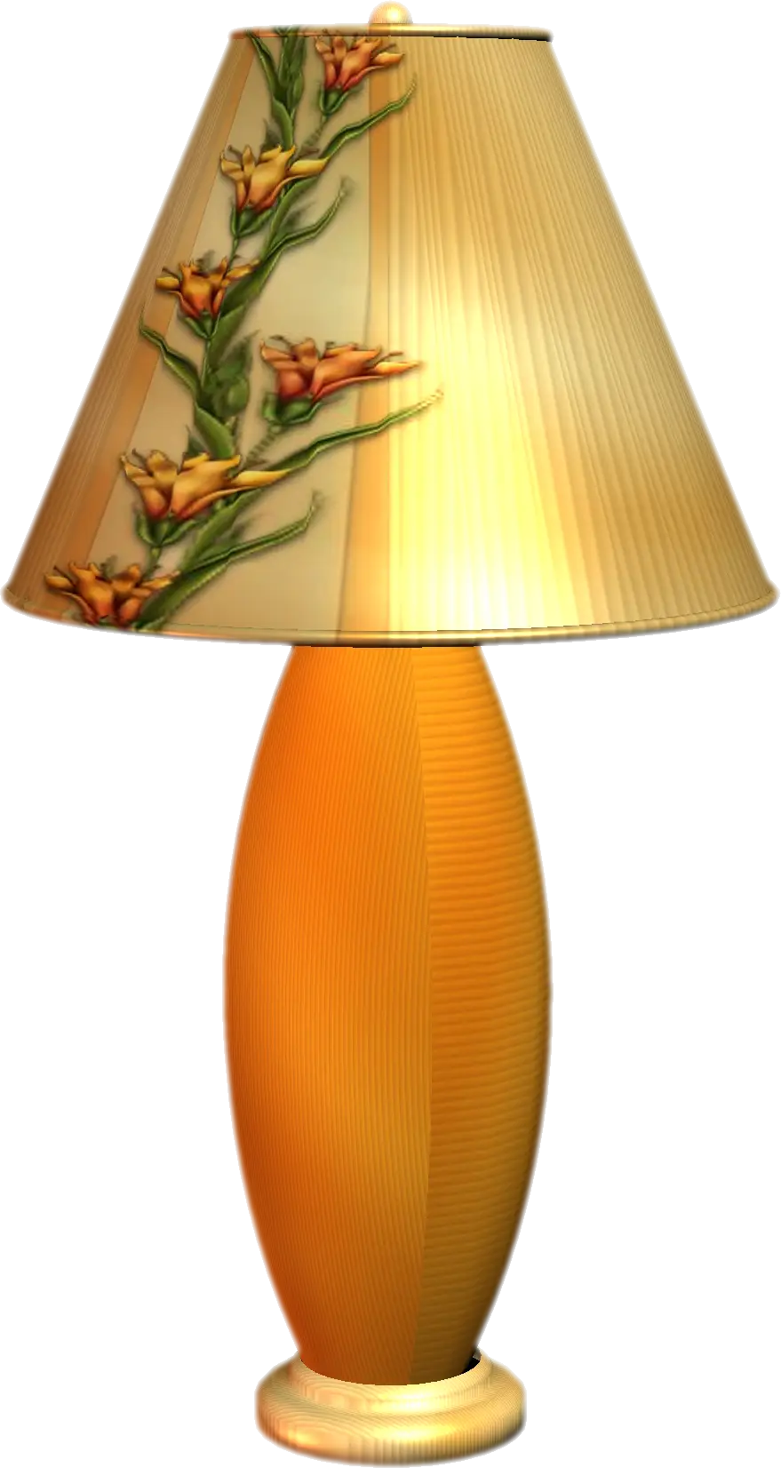 Decorative Table Lamp with Floral Shade