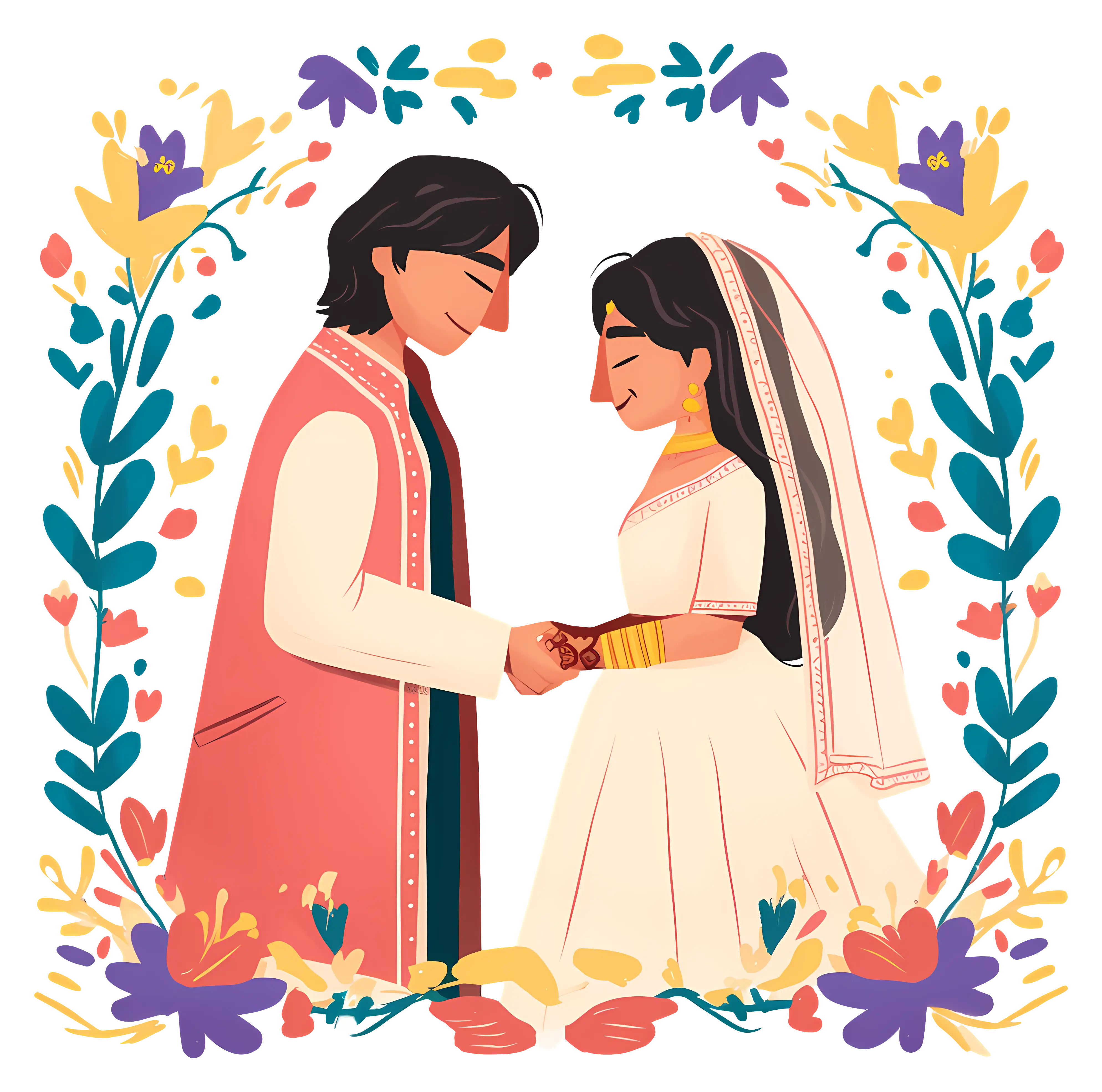 Couple in Traditional Indian Attire