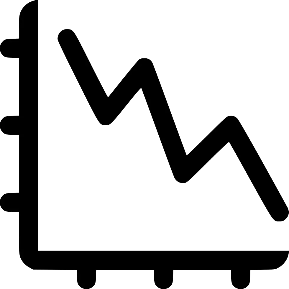Black Downward Graph Icon