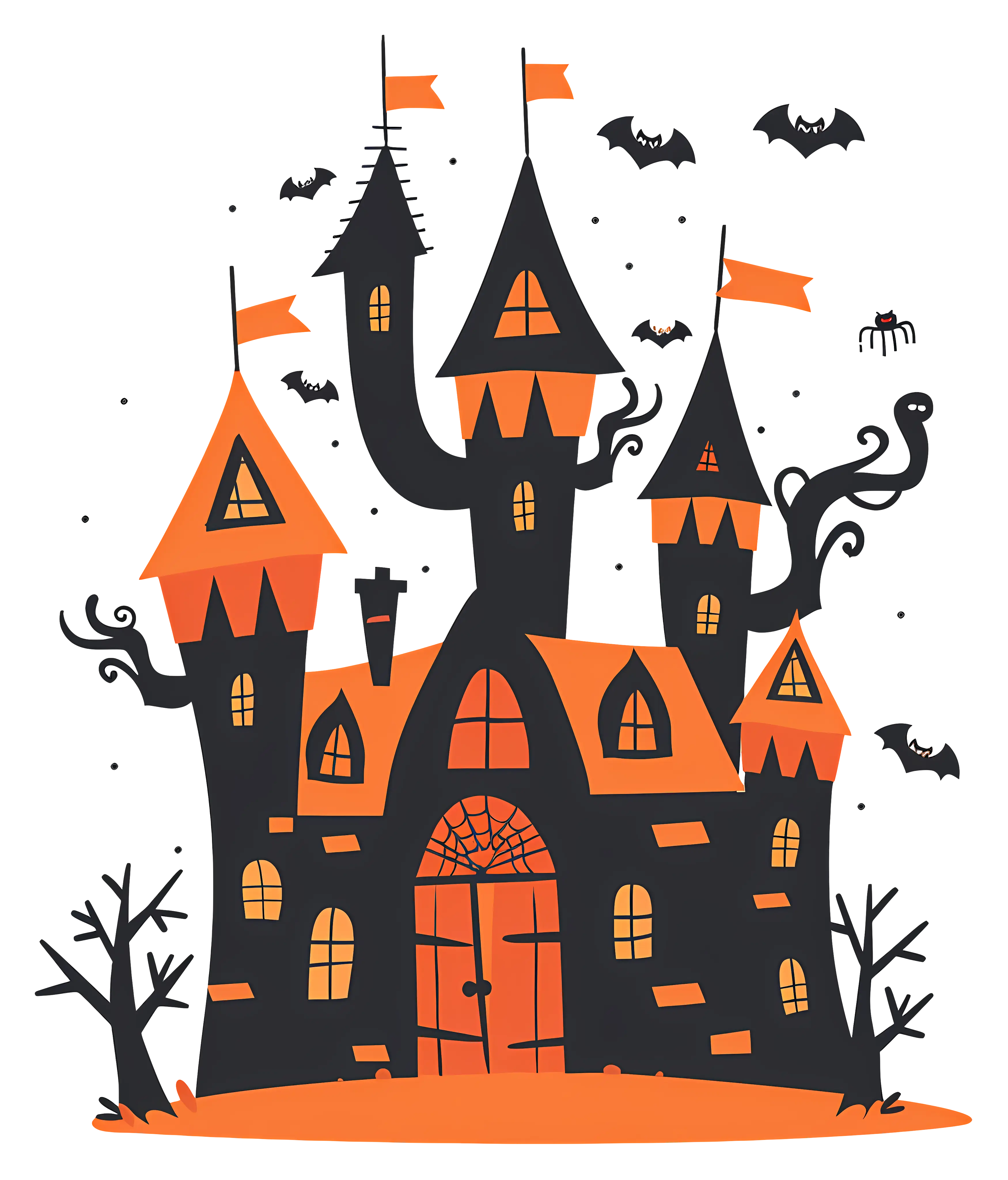 Haunted House Halloween Illustration