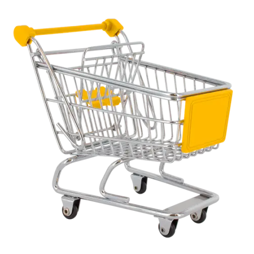 Shopping Cart with Yellow Handle