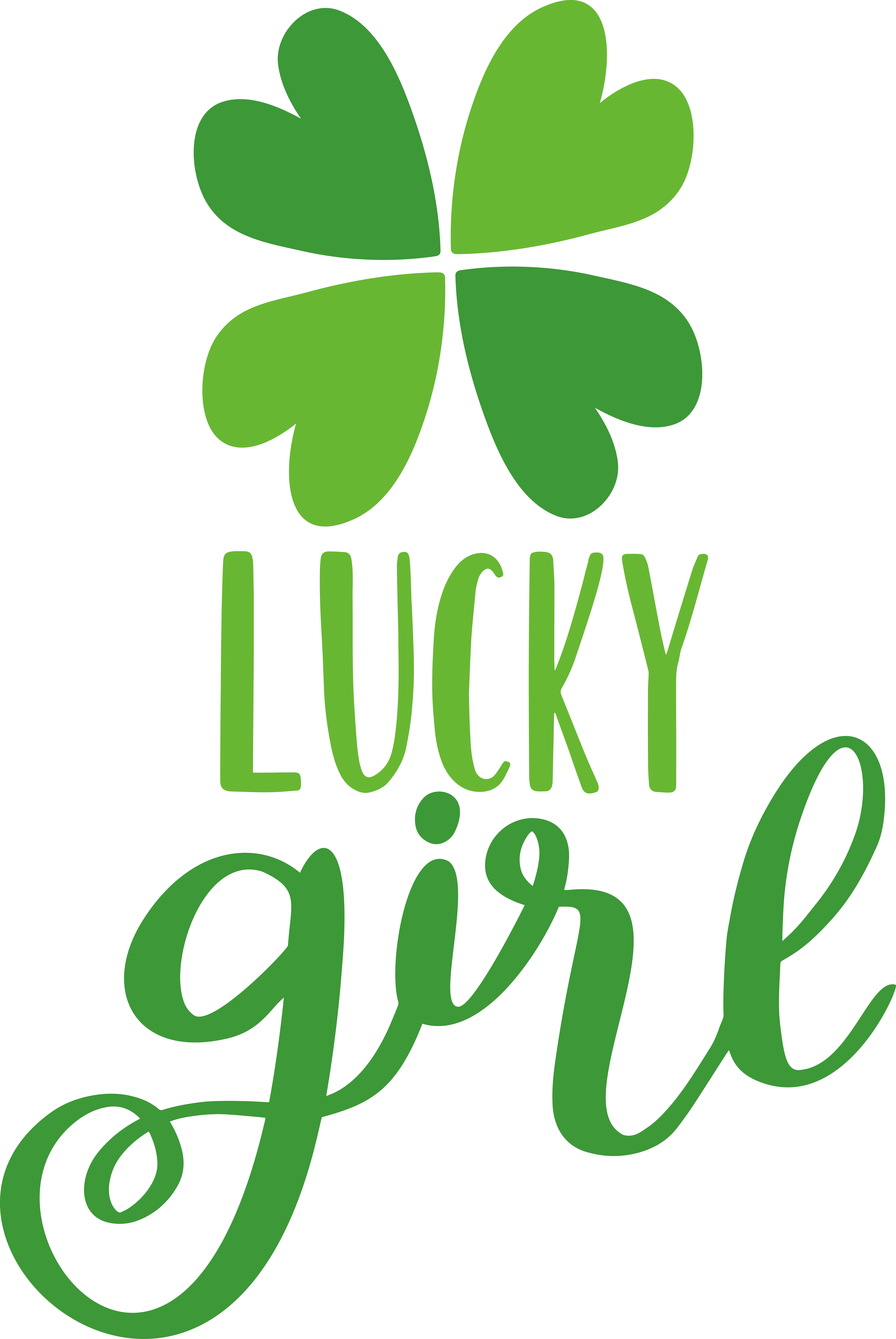 Lucky Girl Graphic with Green Clover