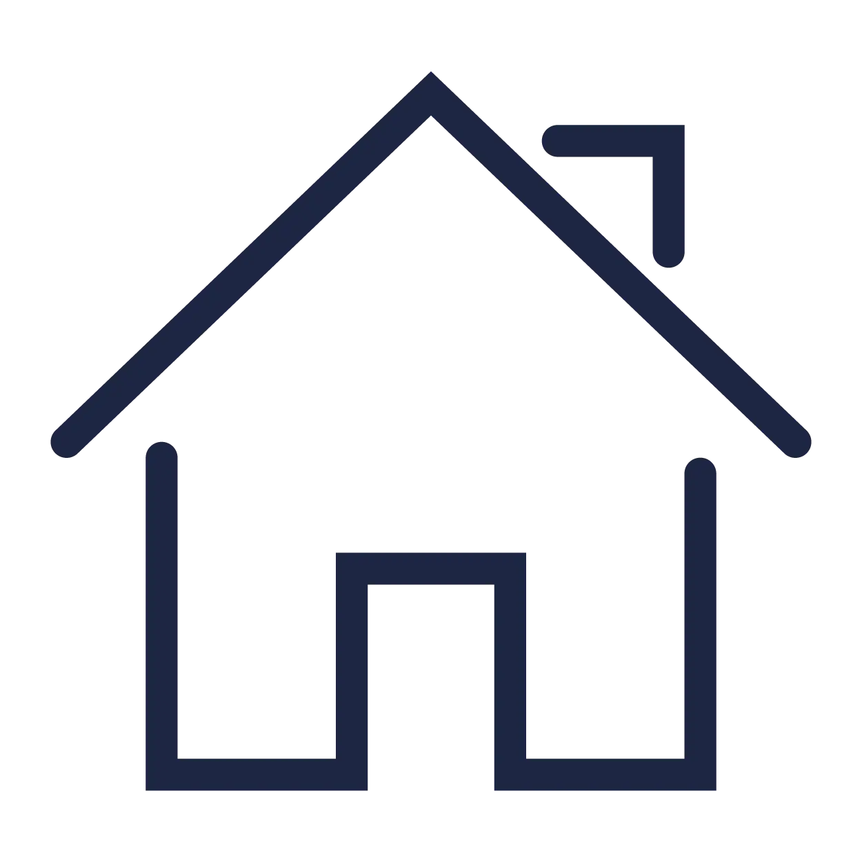 Minimalist Blue Line House Icon