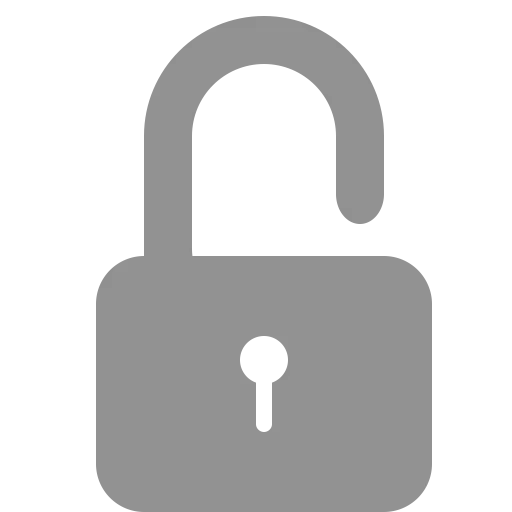 Gray Unlocked Padlock Symbol