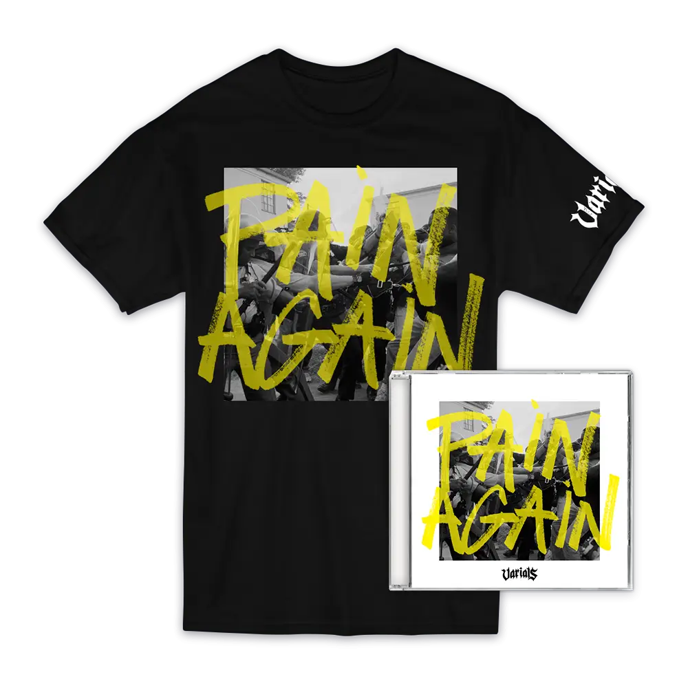 Black T-shirt and CD with Pain Again Design