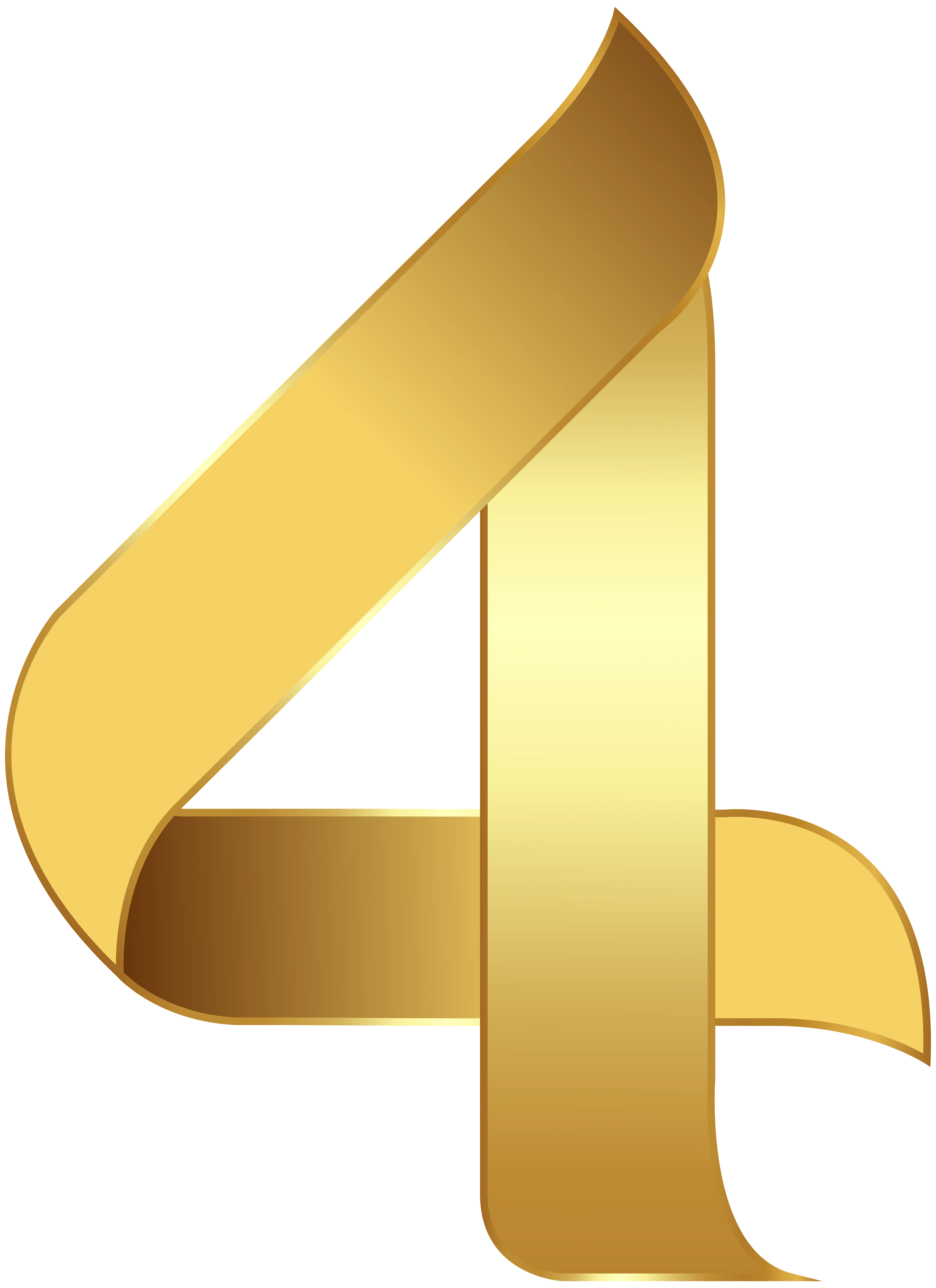 Golden Ribbon Number 4 Design