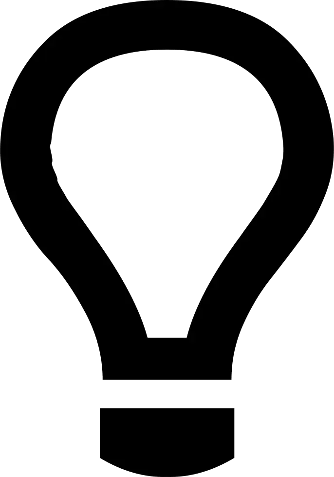 Minimal Black Light Bulb Icon