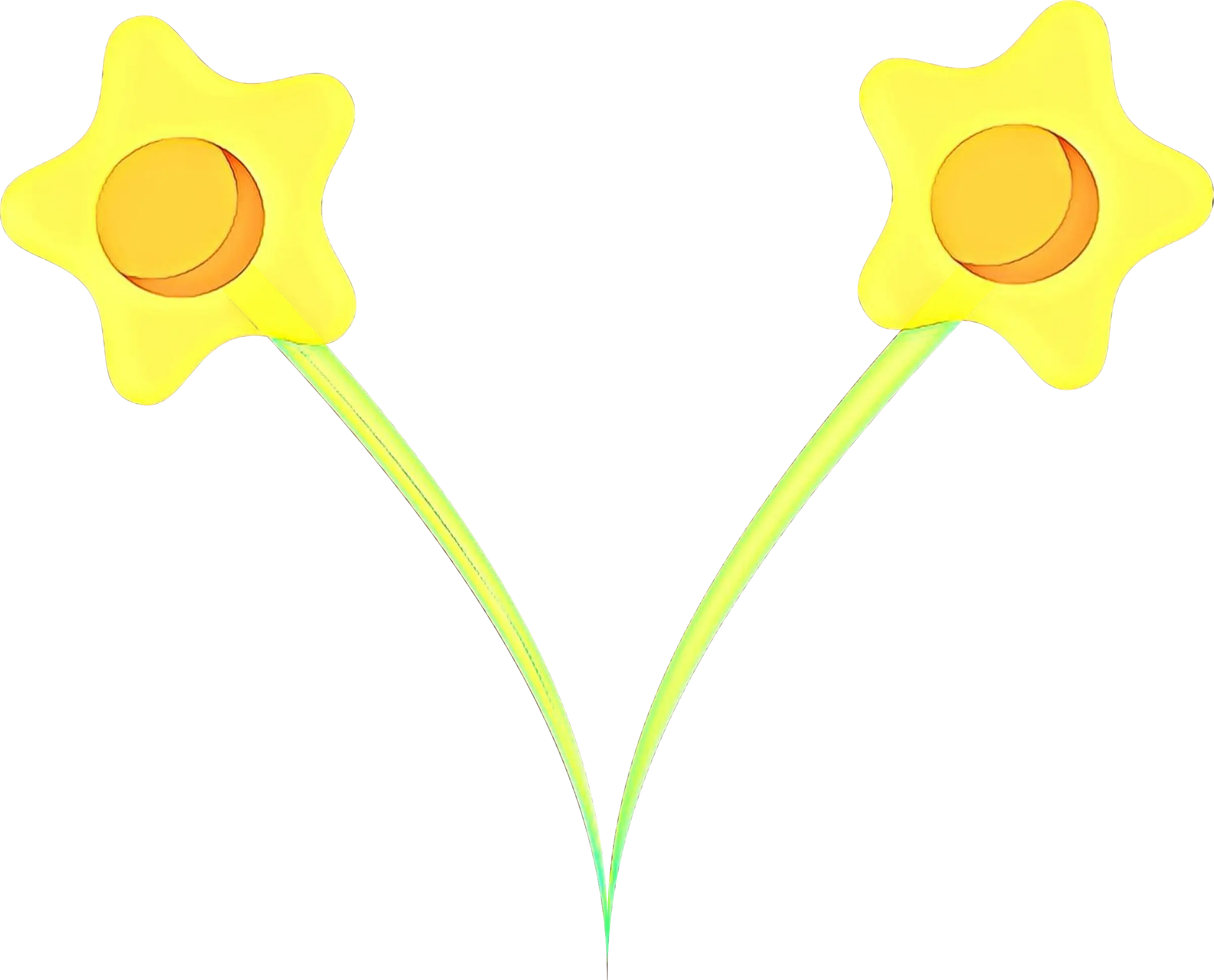 Yellow Star-Shaped Flowers Illustration