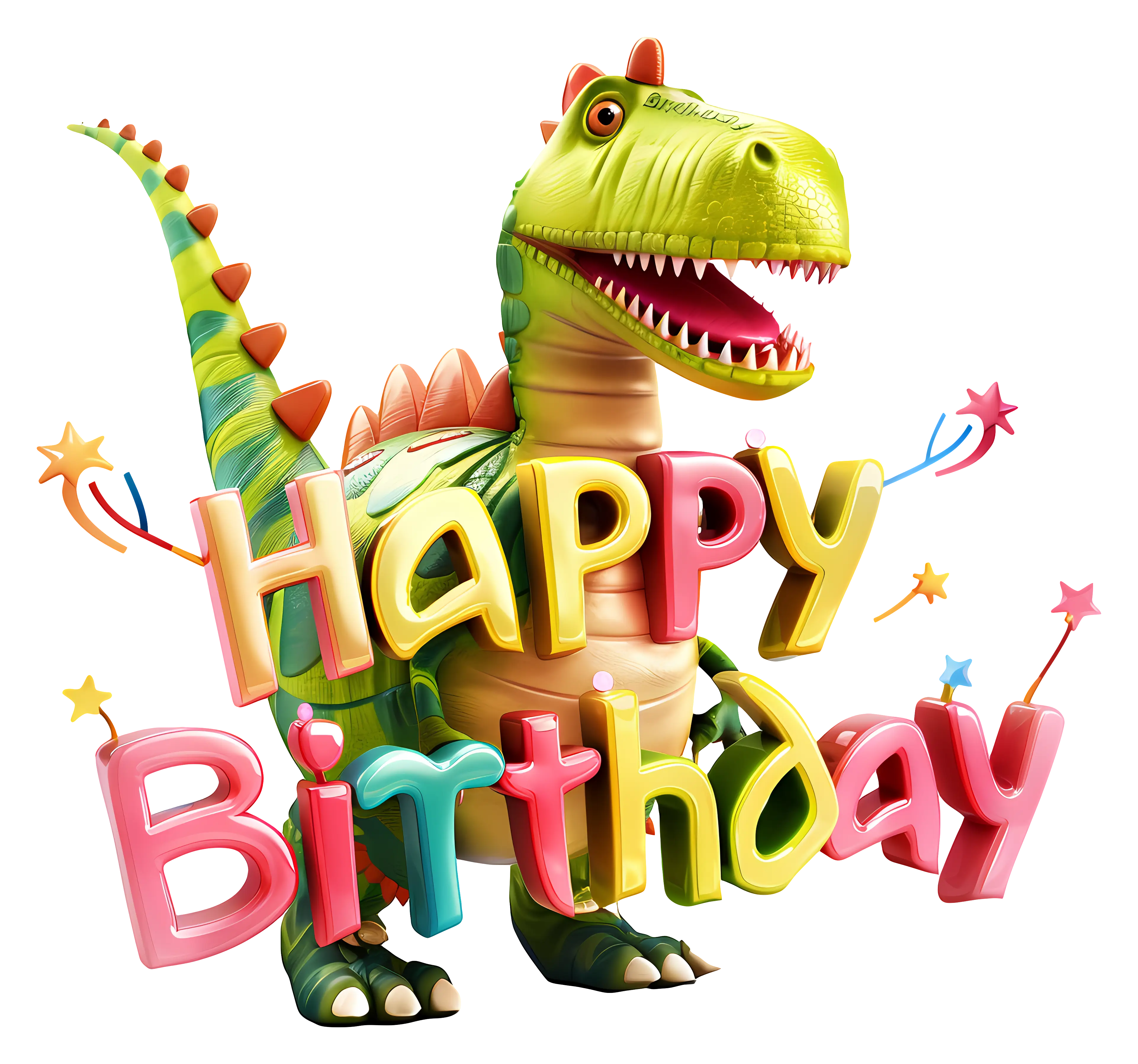 Happy Birthday Dinosaur Statue Design