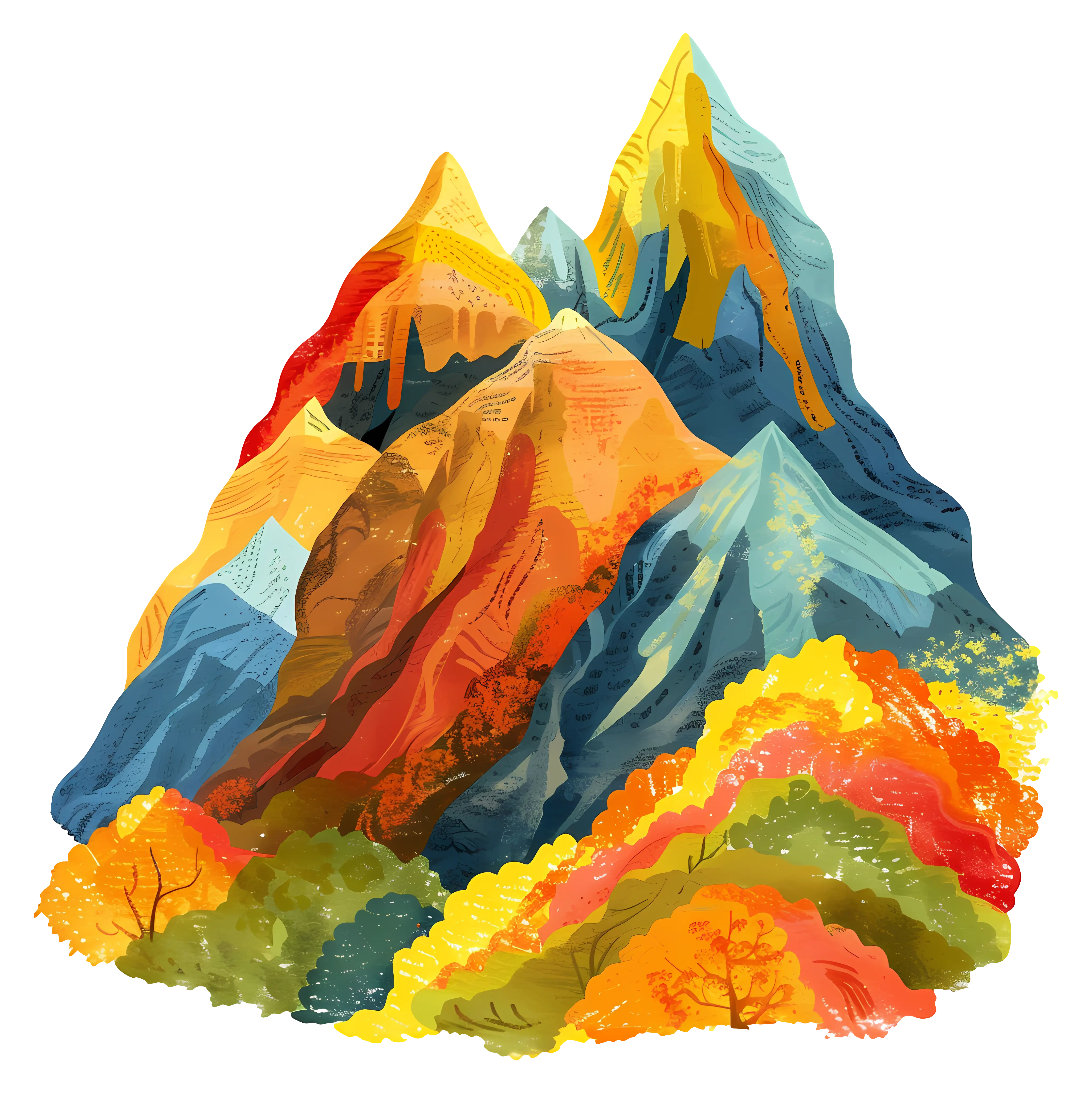 Colorful Mountains with Autumn Foliage