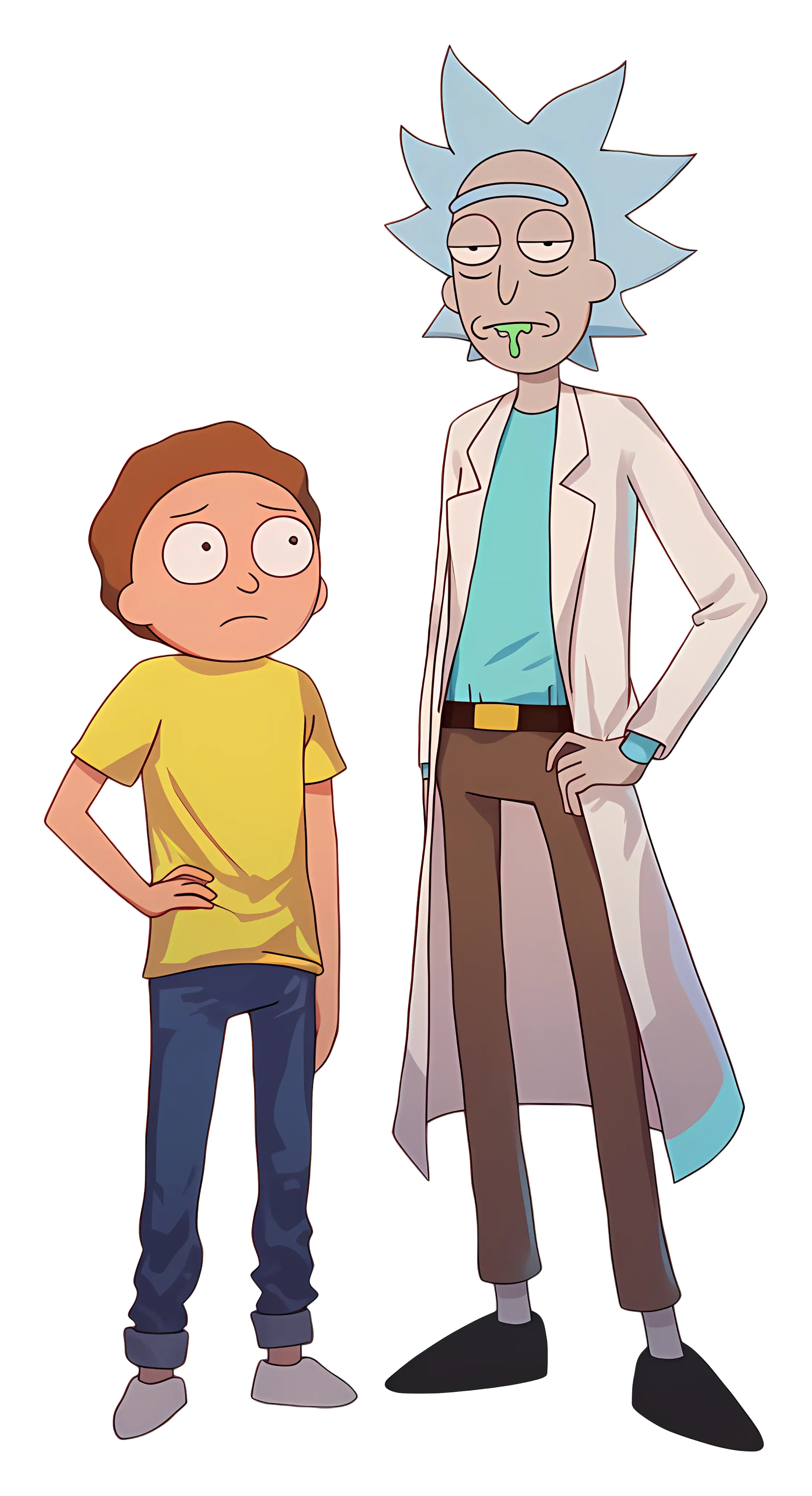 Cartoon Scientist and Boy Character Duo