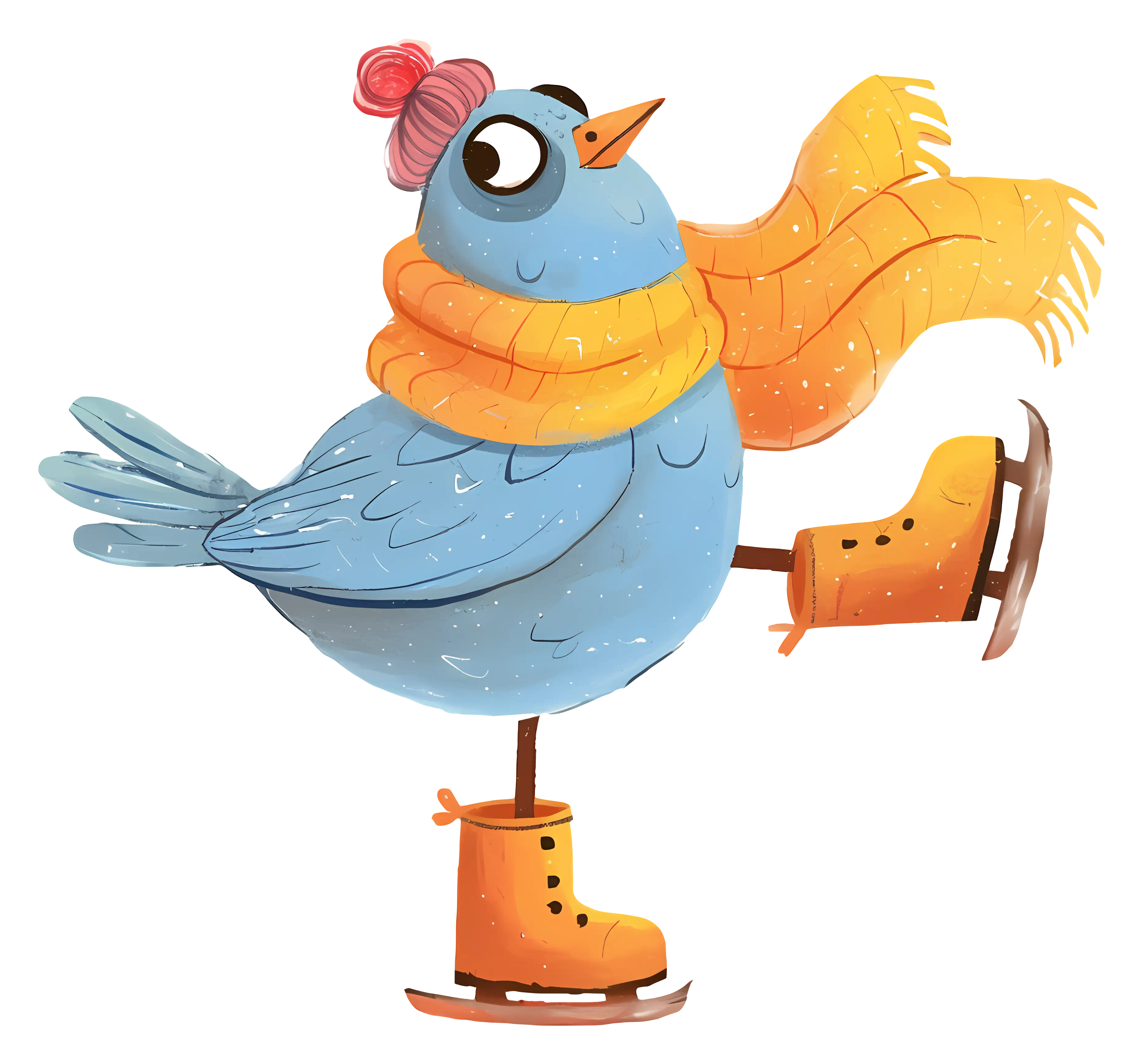 Skating Bird Cartoon
