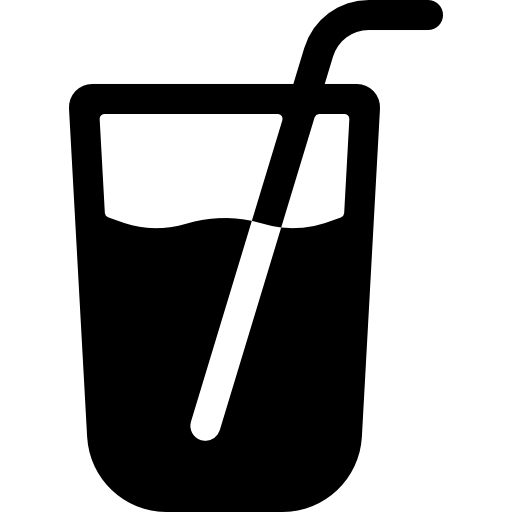 Icon of Glass with Straw for Beverages