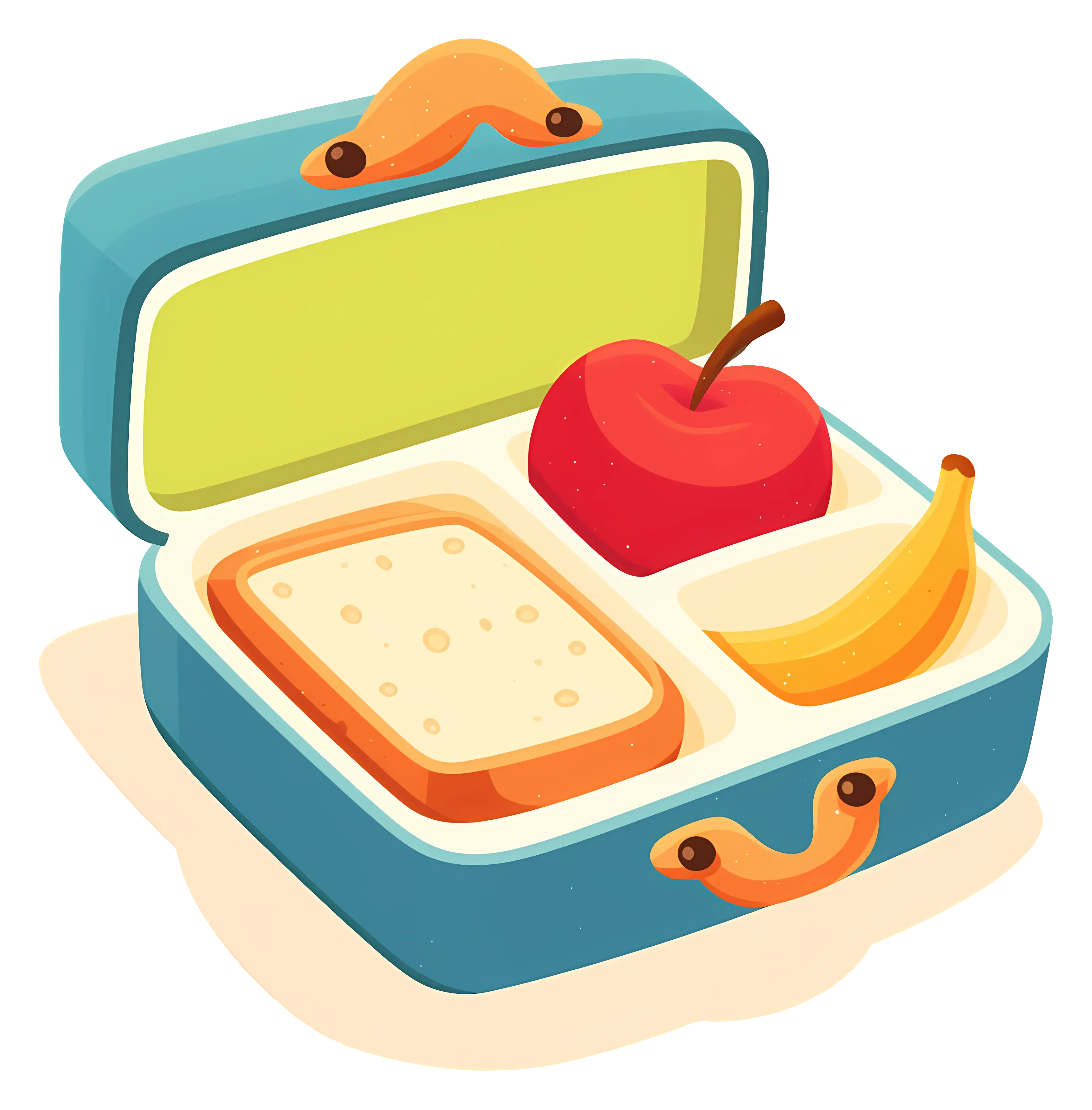 Lunchbox with Fruits and Sandwich