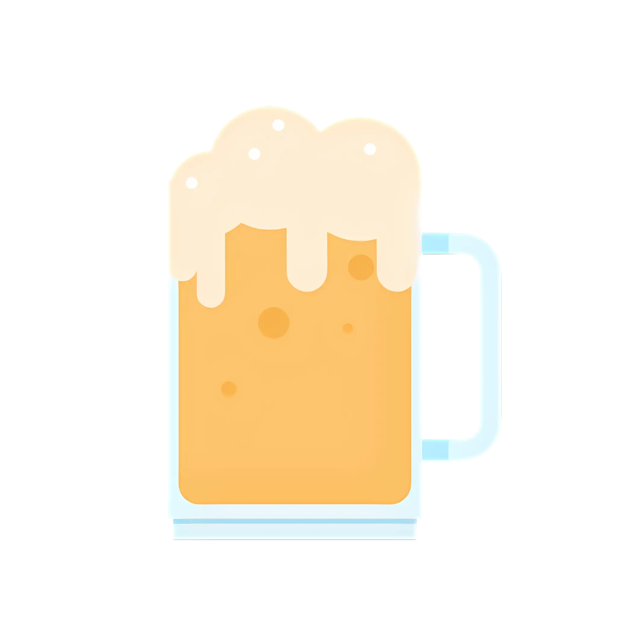 Frothy Beer Mug in Minimalist Style