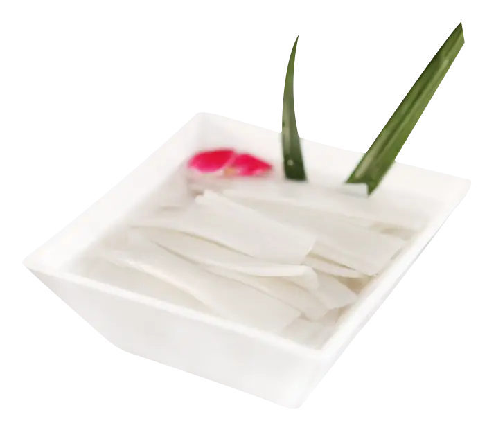 Fresh Coconut Strips in Bowl