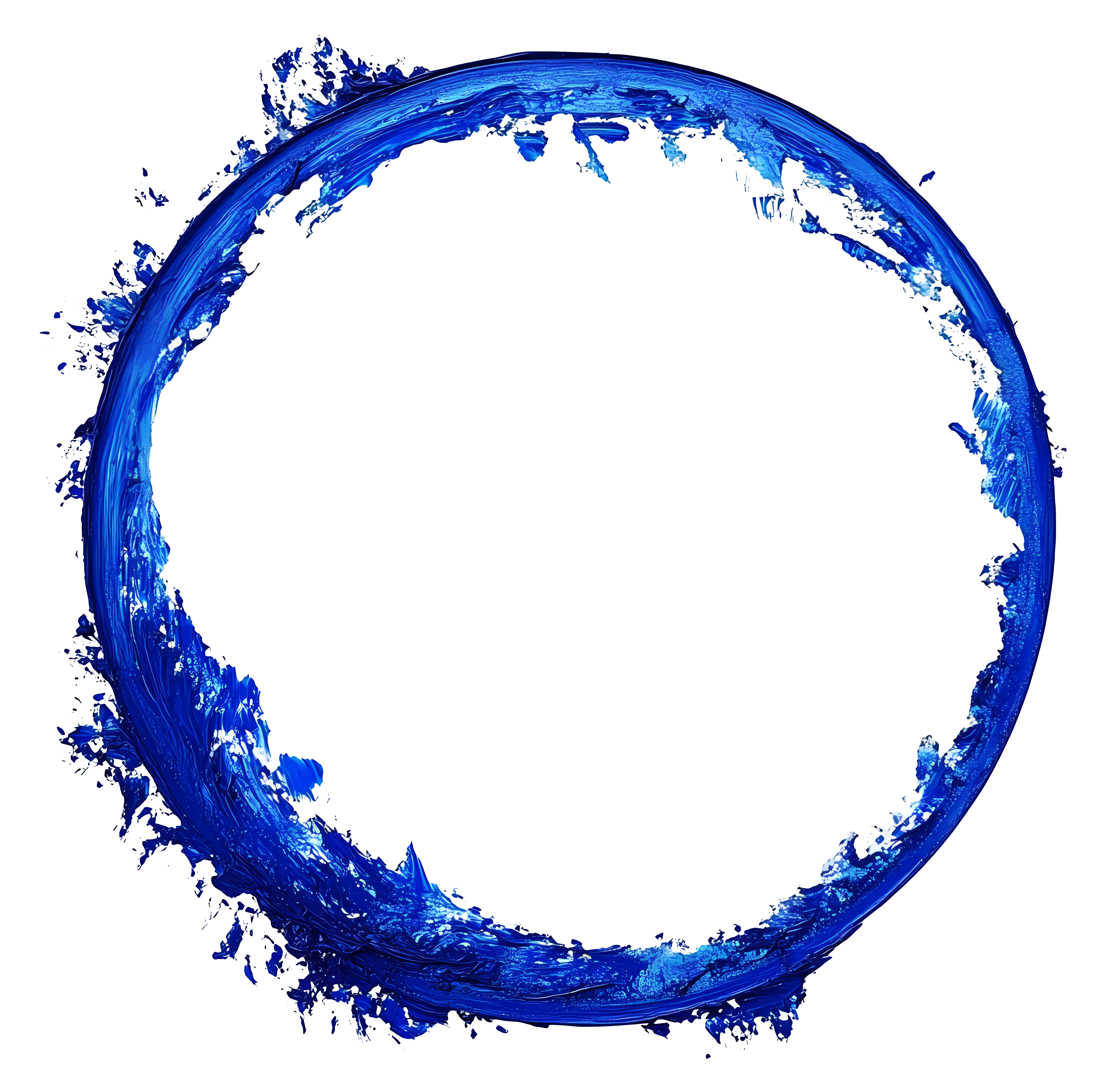 Blue Paint Splash Abstract Circular Design