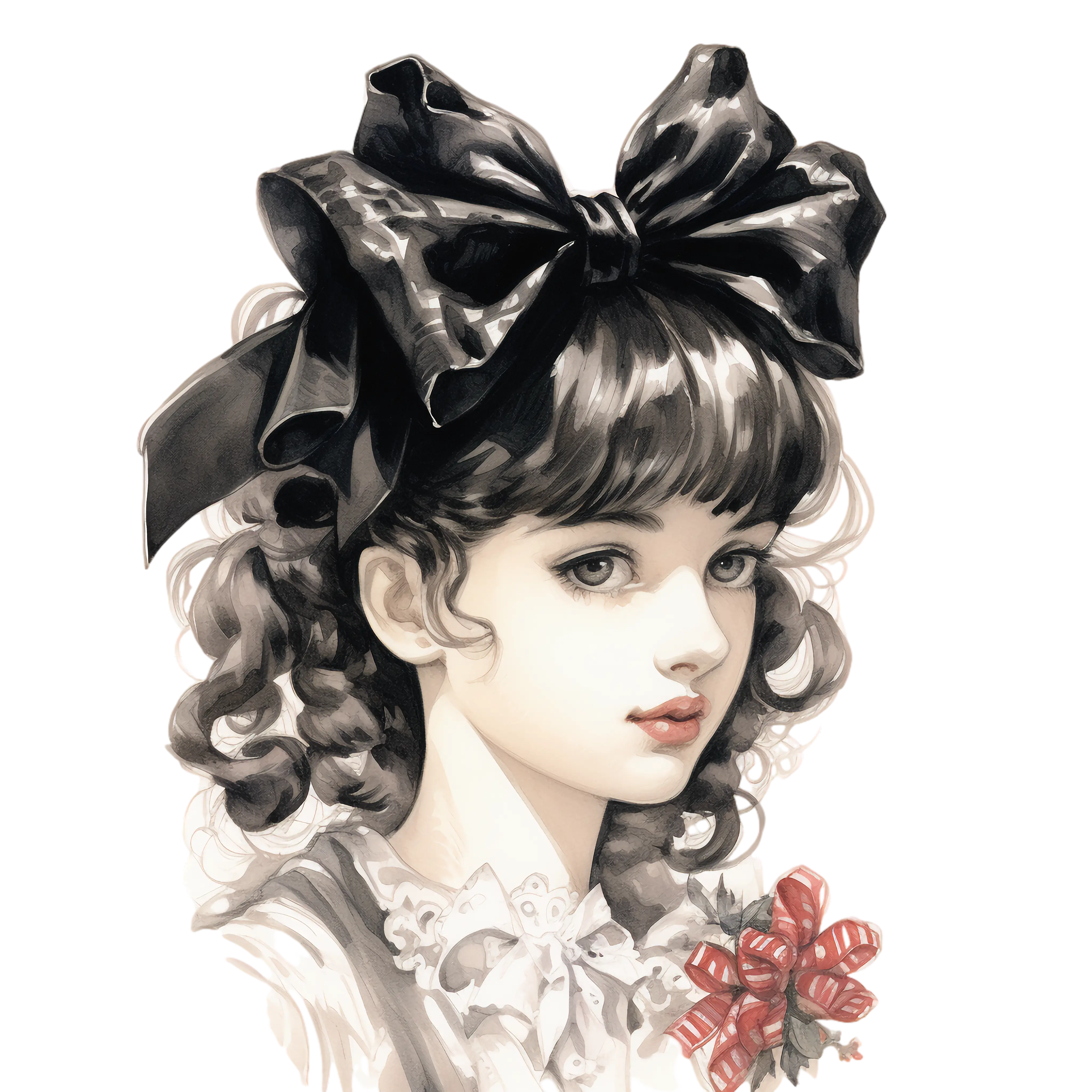 Girl with Black Bow