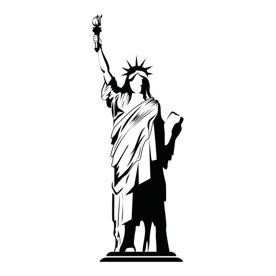 Statue of Liberty Silhouette Design