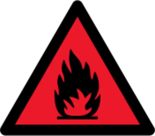 Flammable Warning Sign in Red Triangle