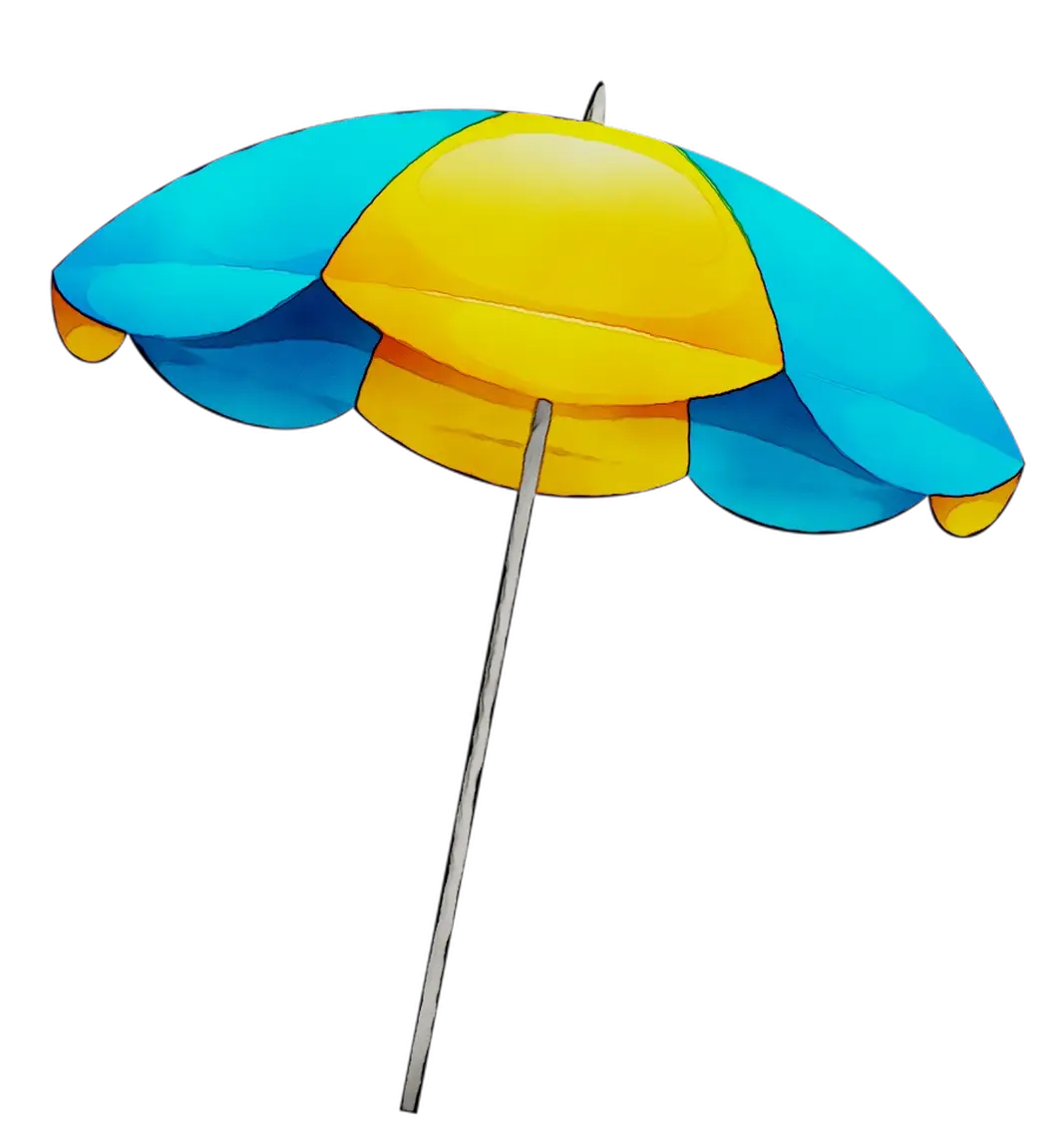 Blue and Yellow Beach Umbrella